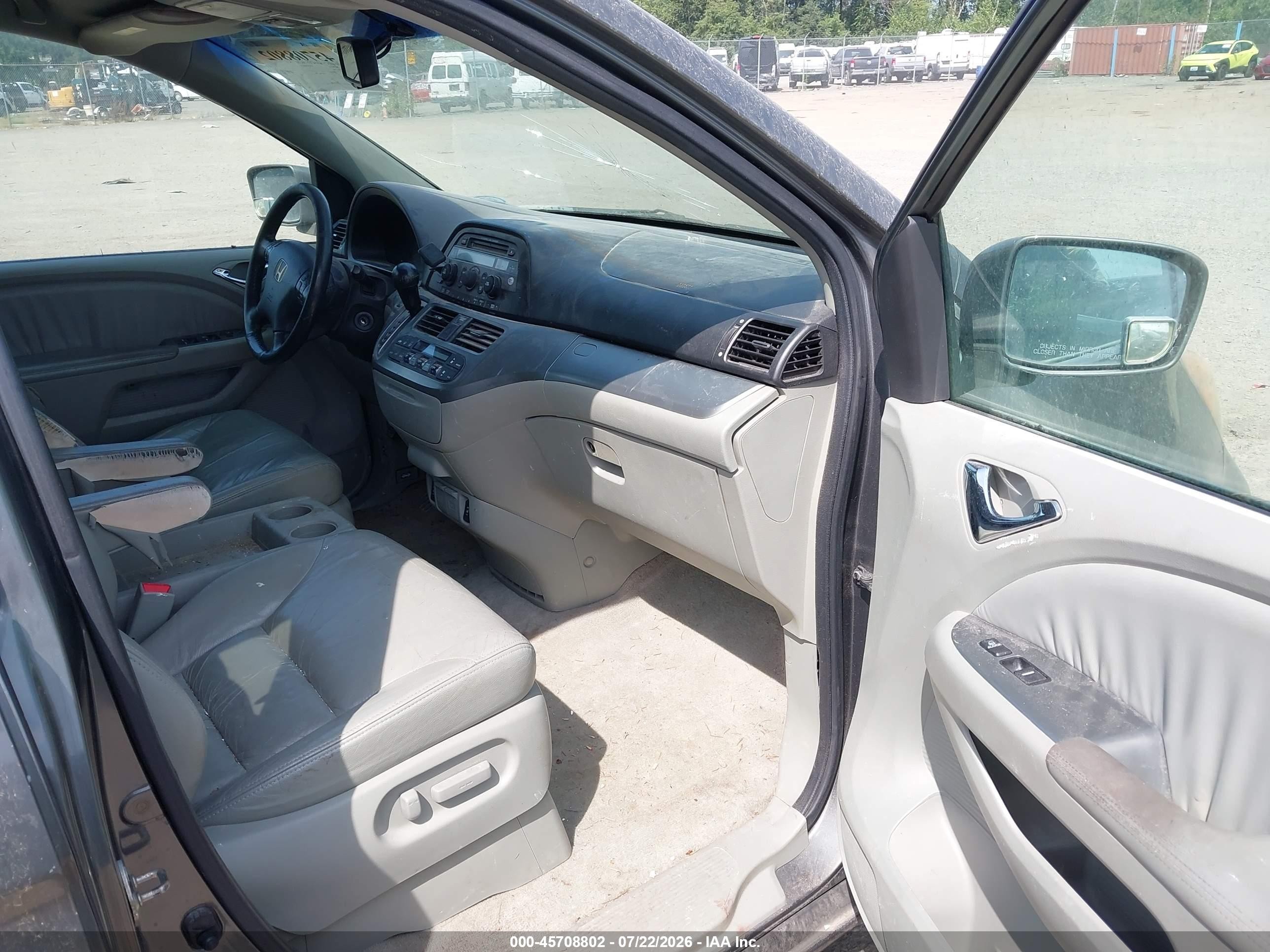 2008 Honda Odyssey Ex-l Gray vin: 5FNRL38628B077801
