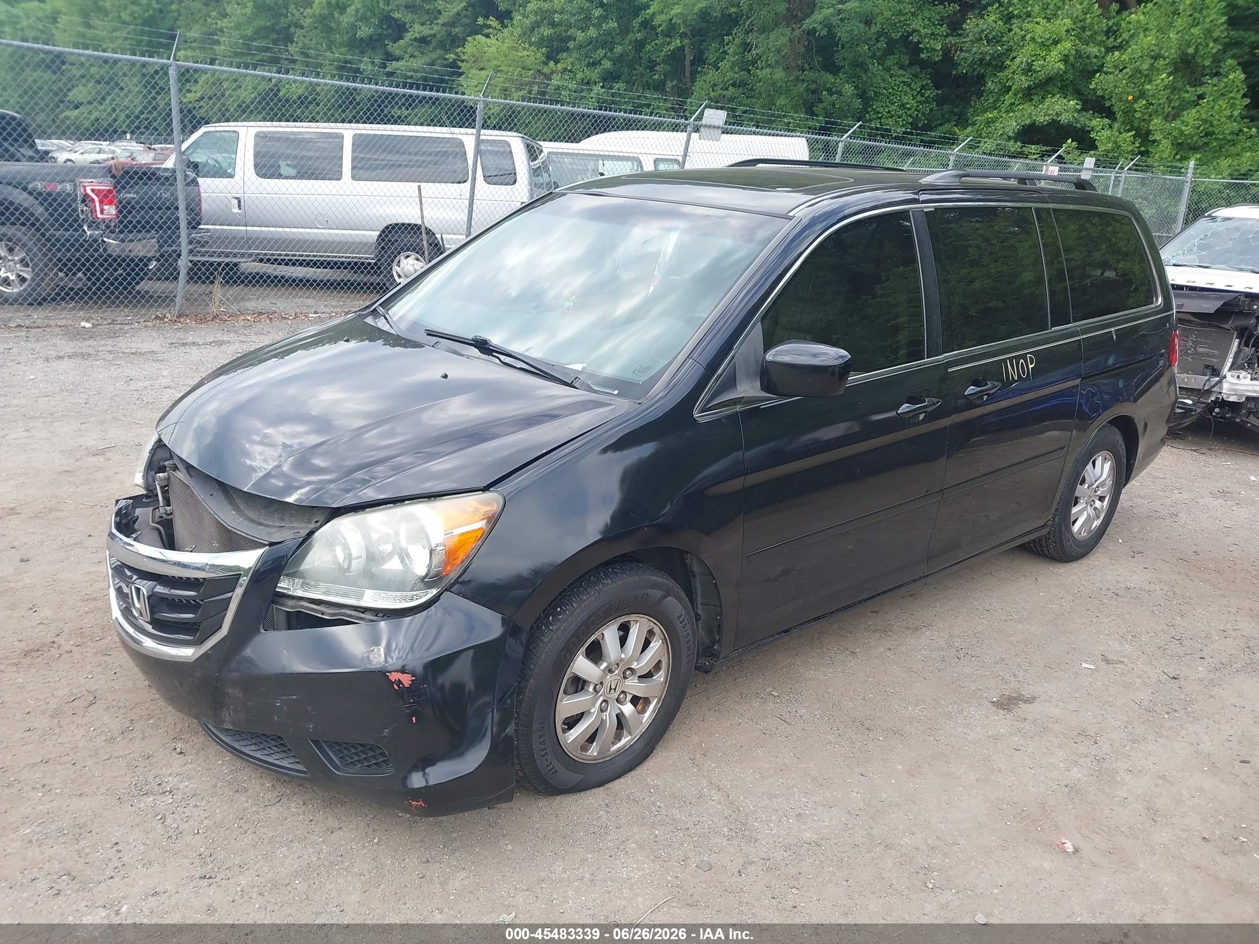 2008 Honda Odyssey Ex-l Black vin: 5FNRL38628B113115