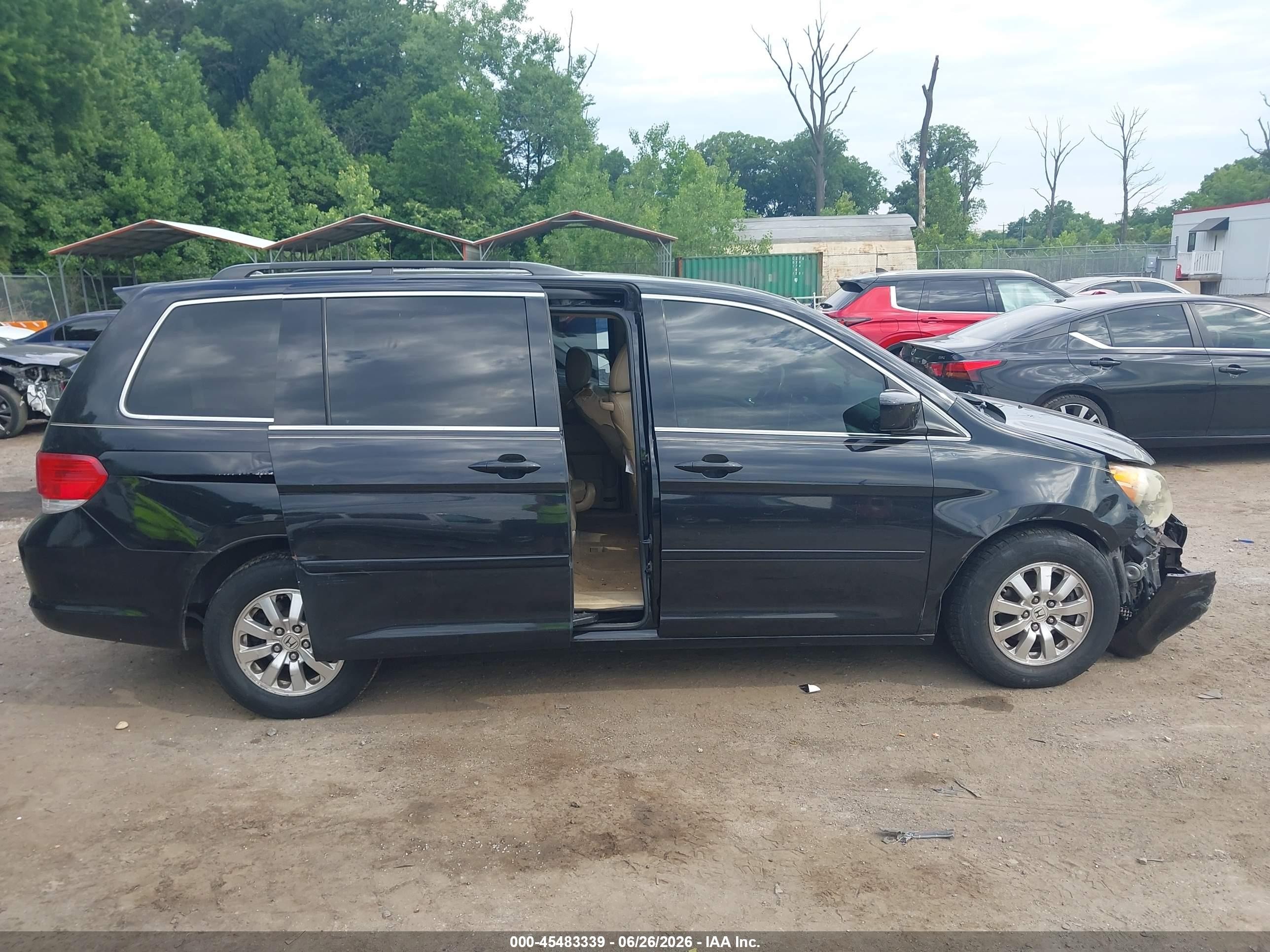 2008 Honda Odyssey Ex-l Black vin: 5FNRL38628B113115