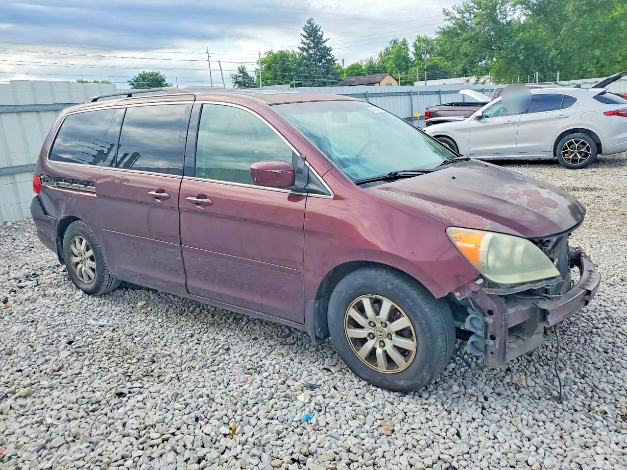 2008 Honda Odyssey Exl Burgundy vin: 5FNRL38628B400230