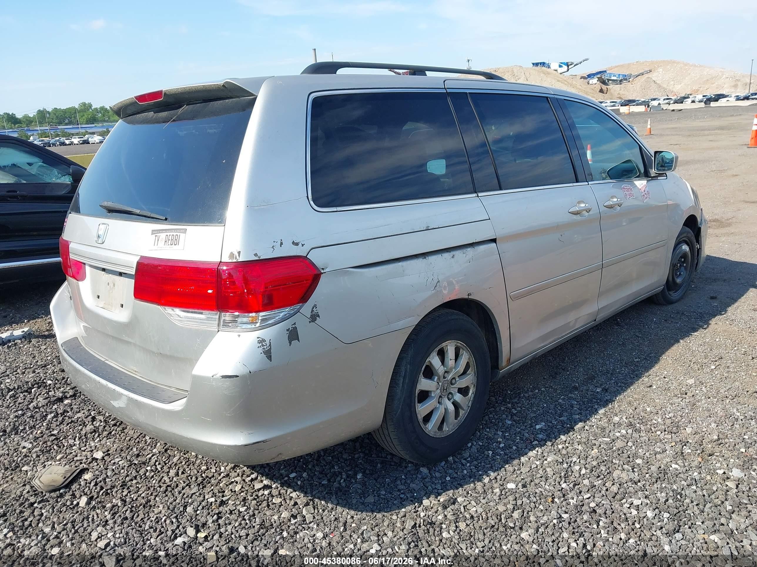 2008 Honda Odyssey Ex-l Silver vin: 5FNRL38628B409350