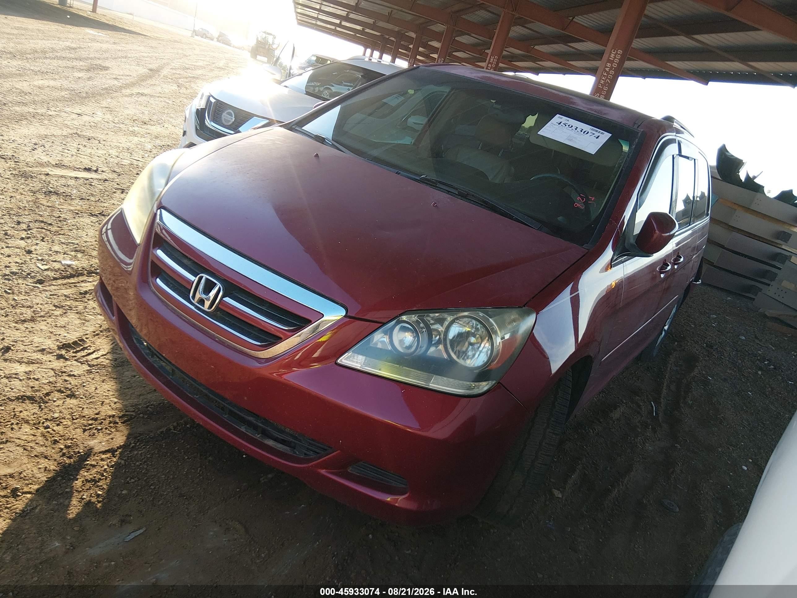2005 Honda Odyssey Ex-l Maroon vin: 5FNRL38635B417405