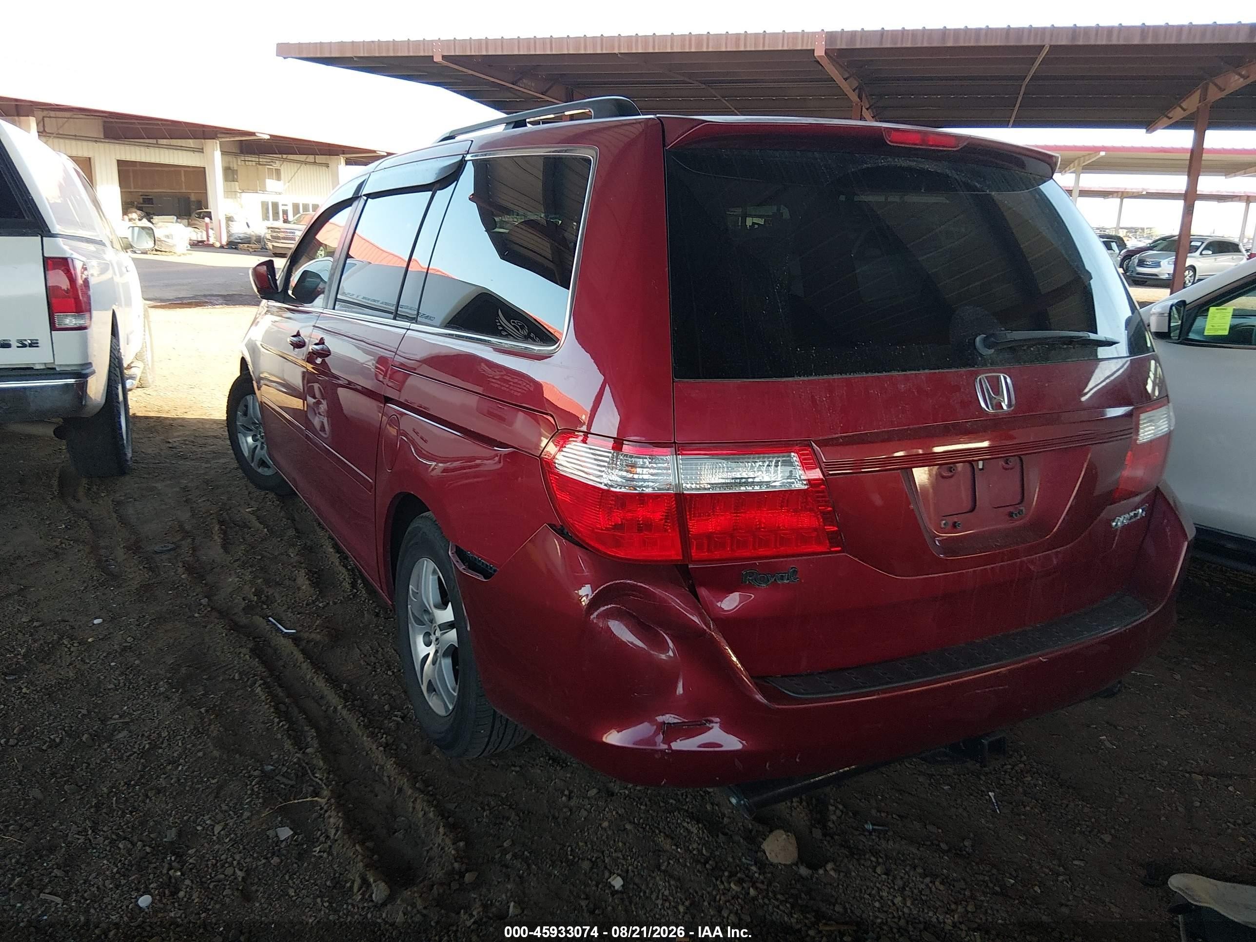 2005 Honda Odyssey Ex-l Maroon vin: 5FNRL38635B417405