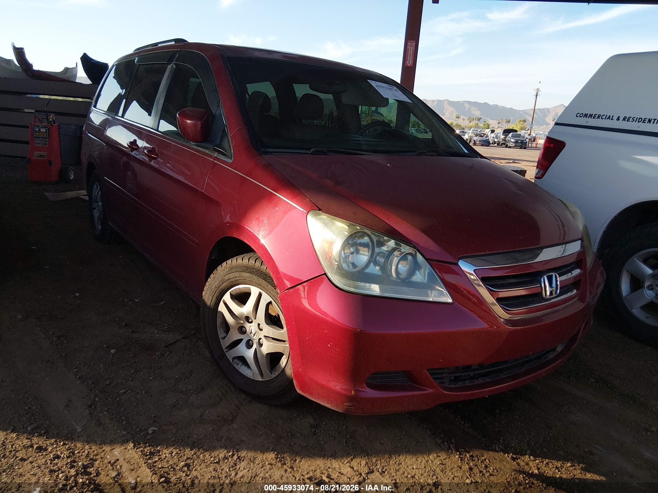 2005 Honda Odyssey Ex-l Maroon vin: 5FNRL38635B417405