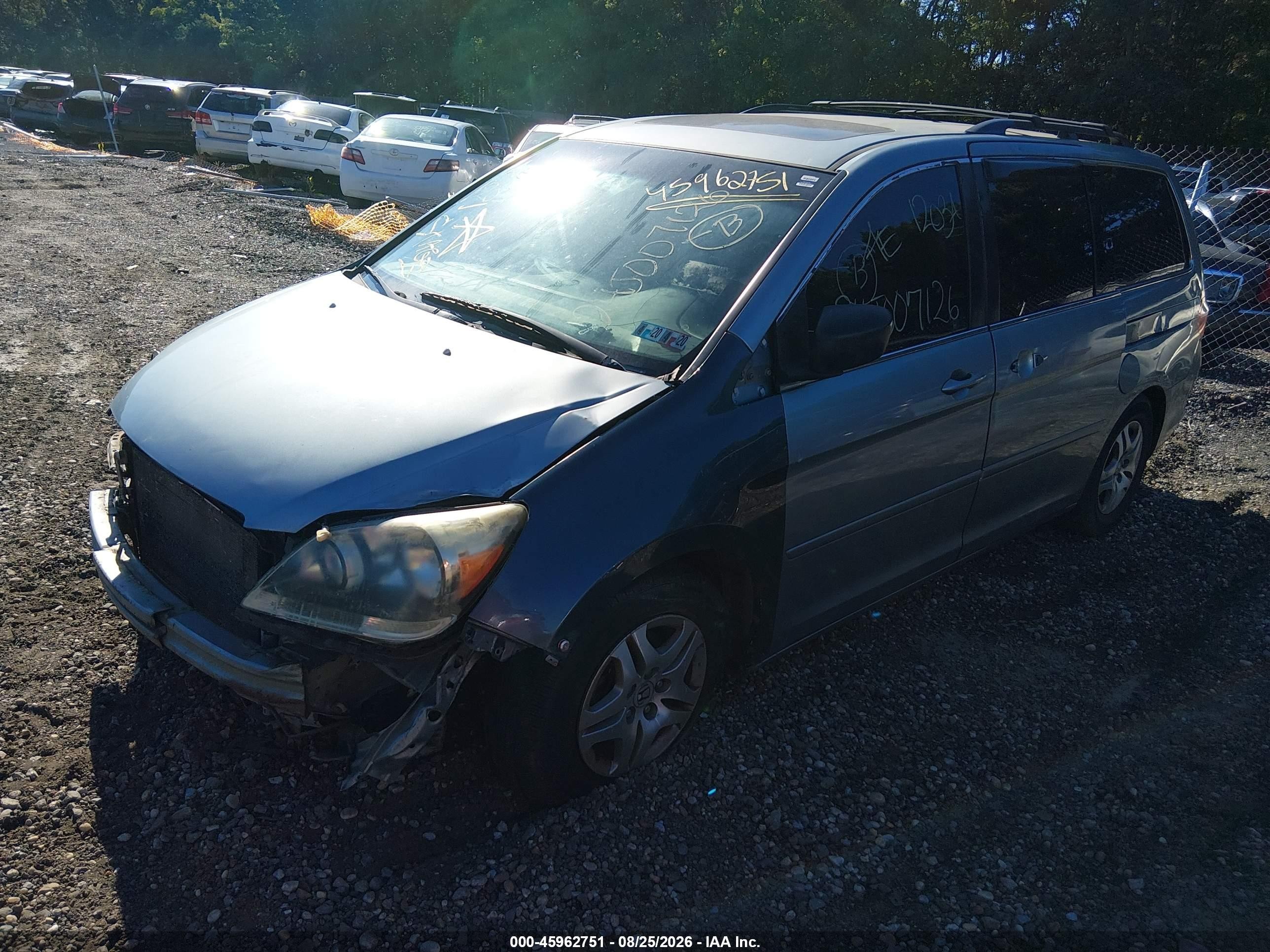 2006 Honda Odyssey Ex-l Light Blue vin: 5FNRL38636B033531