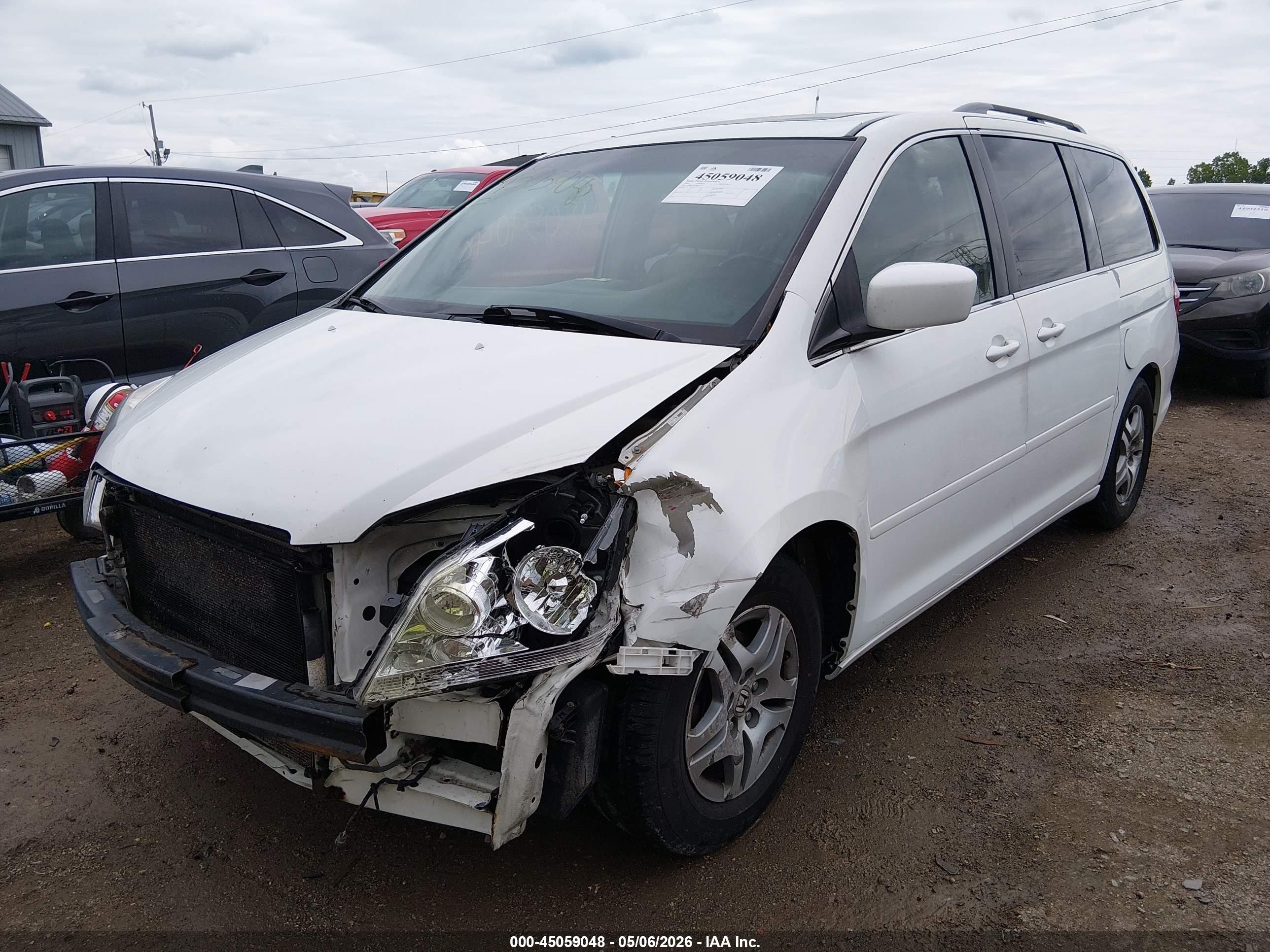 2006 Honda Odyssey Ex-l White vin: 5FNRL38636B402517