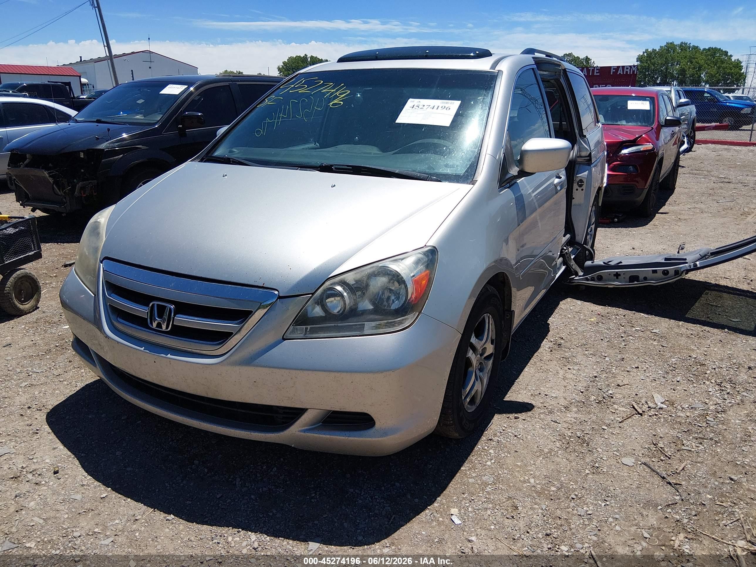 2006 Honda Odyssey Ex-l Серебряный vin: 5FNRL38636B457372