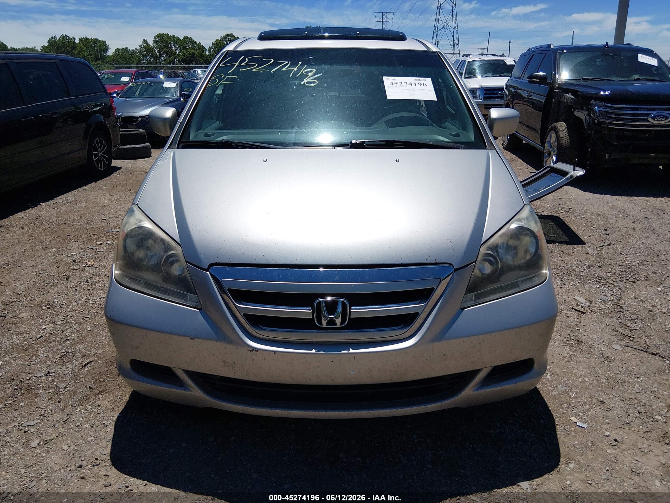 2006 Honda Odyssey Ex-l Серебряный vin: 5FNRL38636B457372