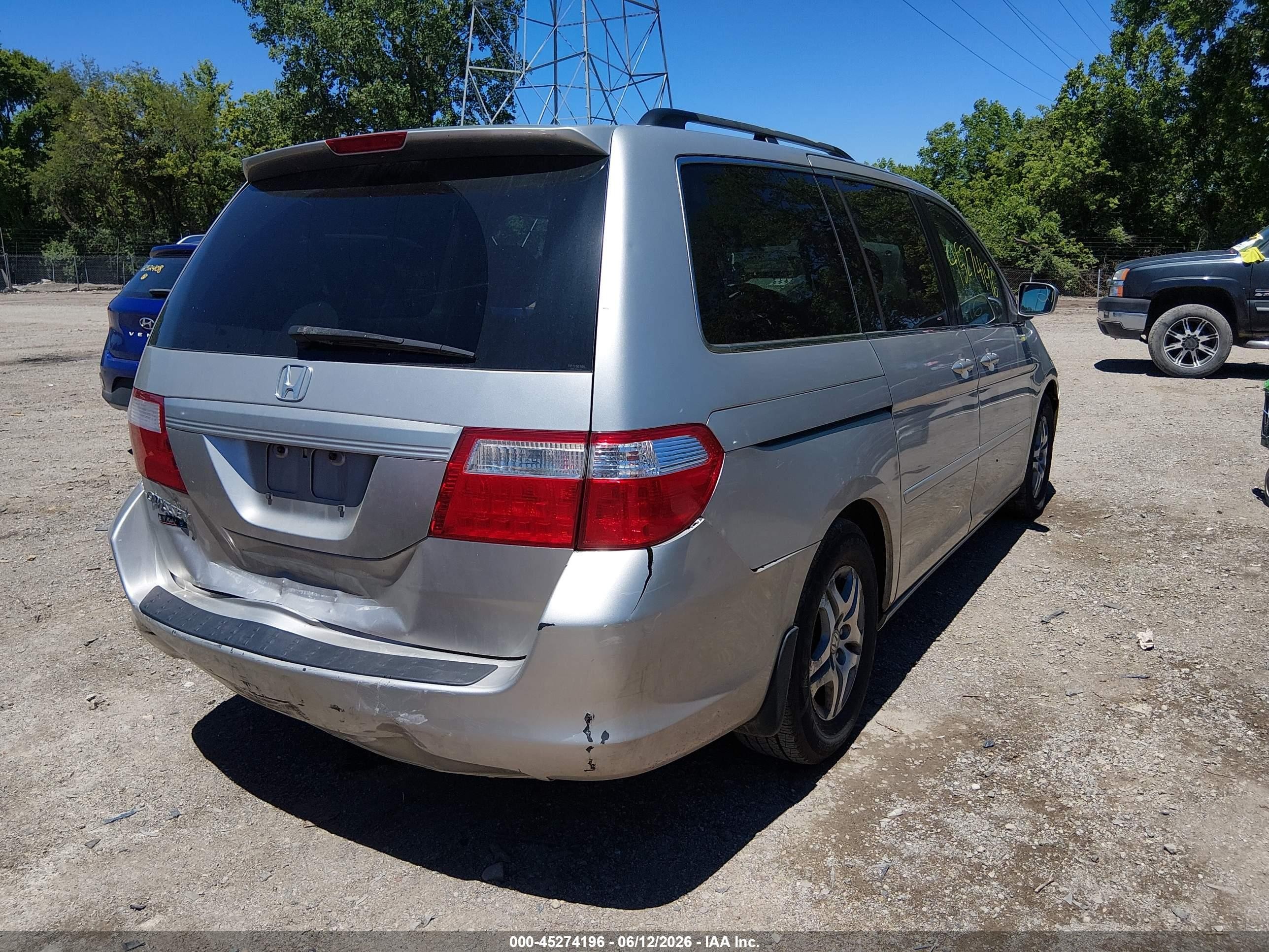 2006 Honda Odyssey Ex-l Серебряный vin: 5FNRL38636B457372