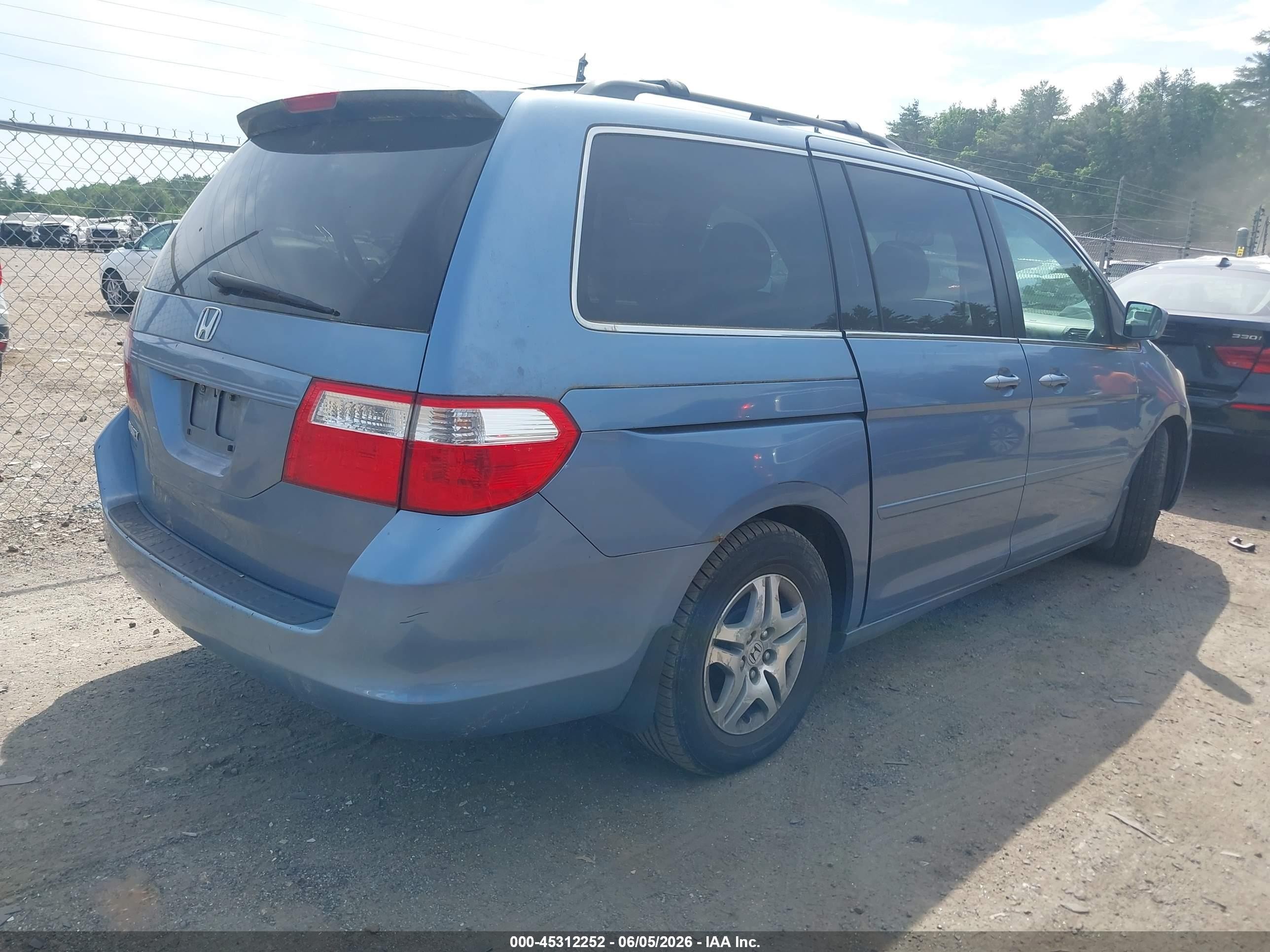 2007 Honda Odyssey Ex-l Light Blue vin: 5FNRL38637B001518