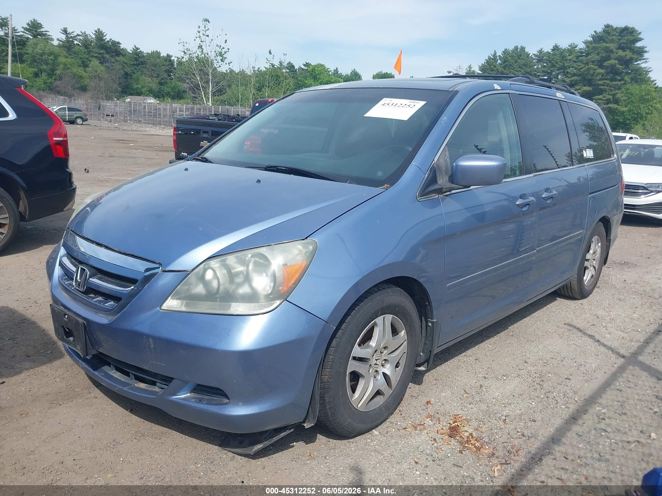2007 Honda Odyssey Ex-l Light Blue vin: 5FNRL38637B001518