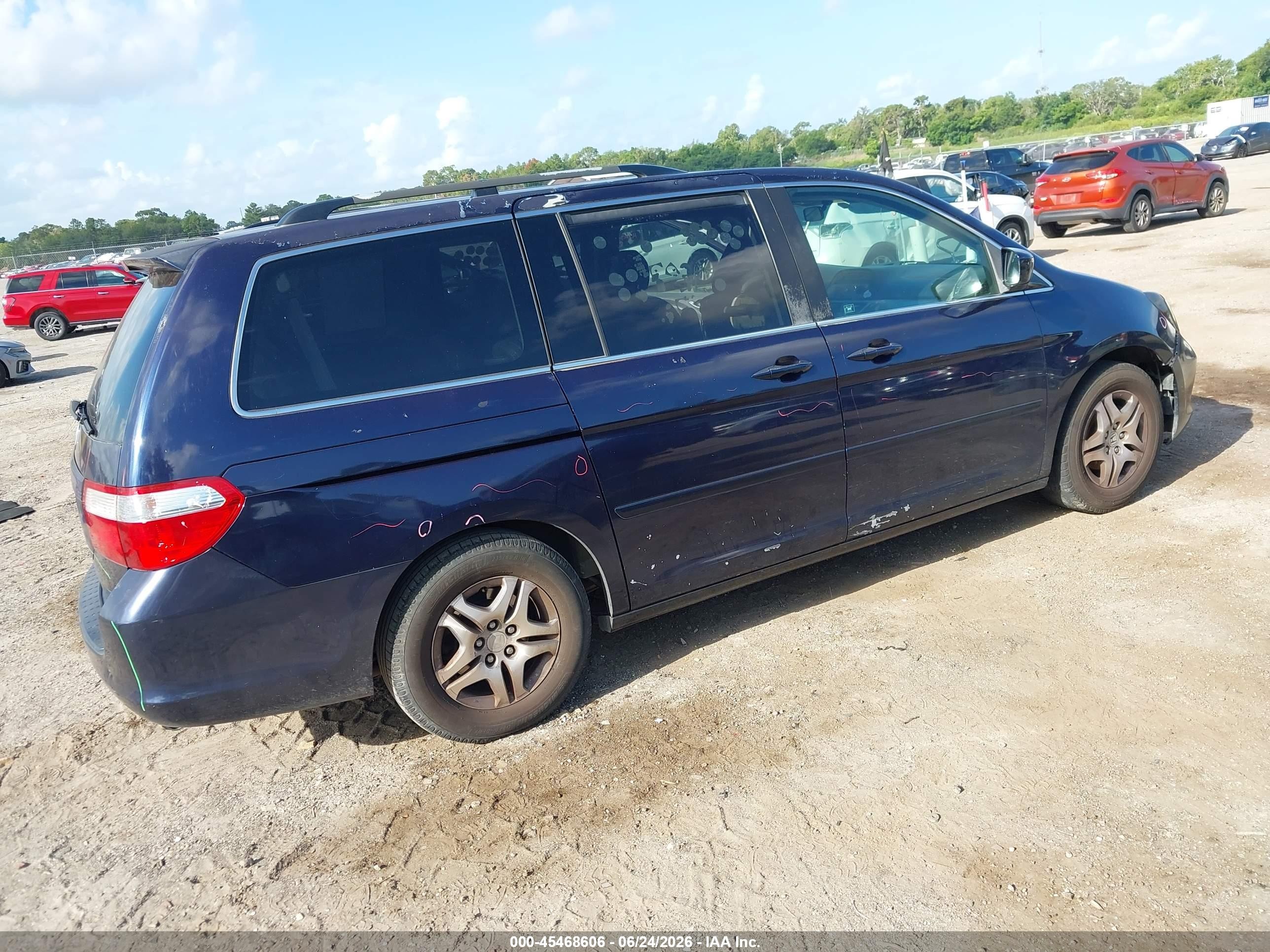 2007 Honda Odyssey Ex-l Dark Blue vin: 5FNRL38637B010932