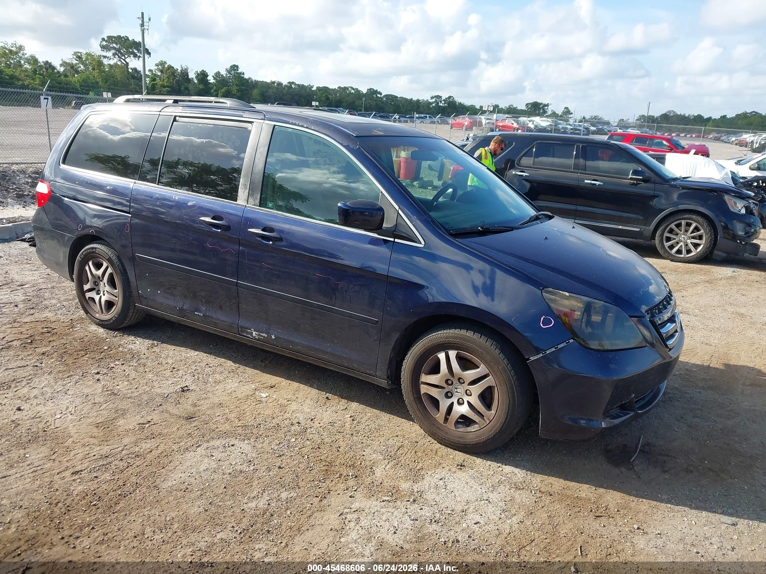 2007 Honda Odyssey Ex-l Dark Blue vin: 5FNRL38637B010932