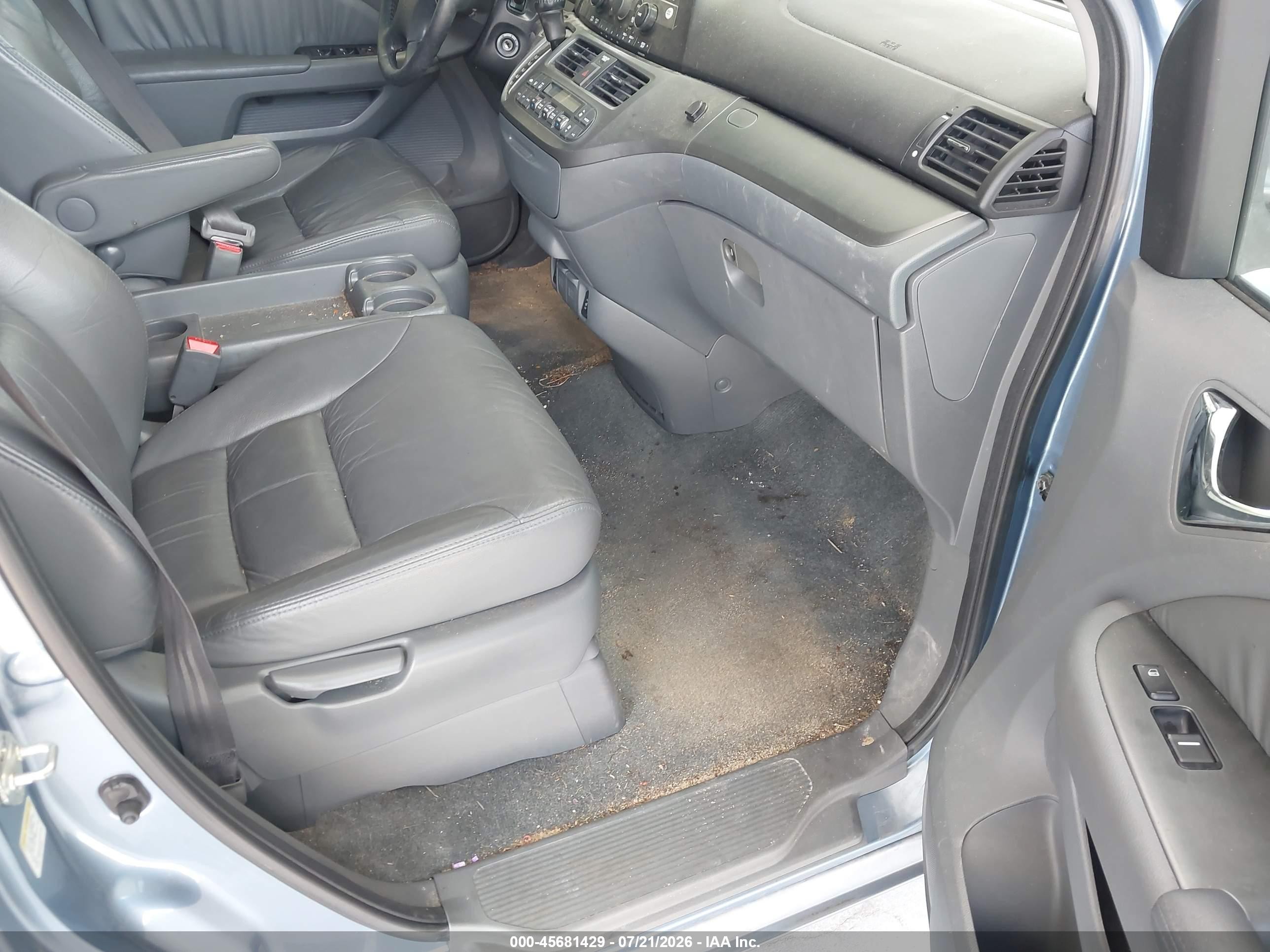 2007 Honda Odyssey Ex-l Light Blue vin: 5FNRL38637B113851