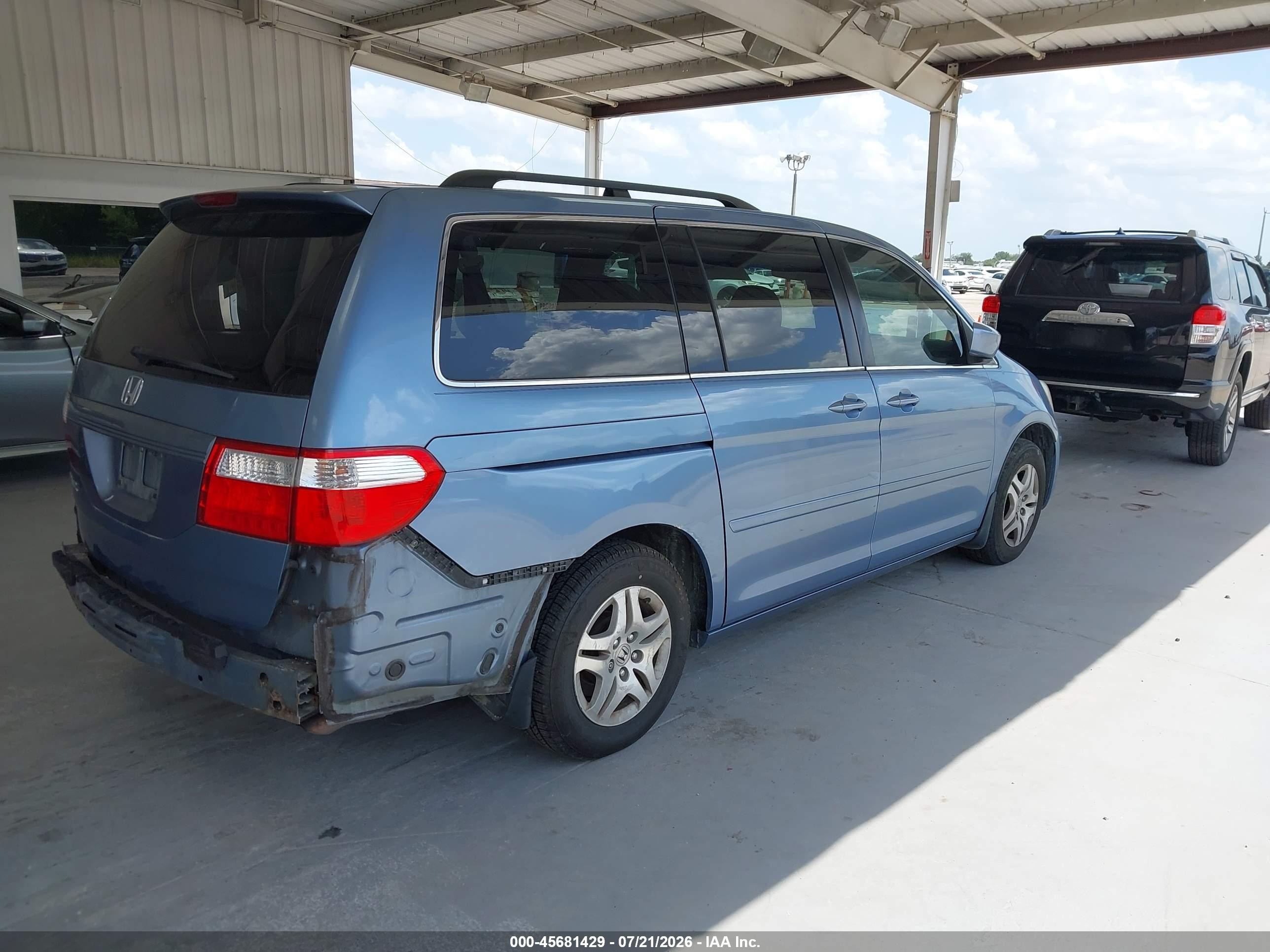 2007 Honda Odyssey Ex-l Light Blue vin: 5FNRL38637B113851