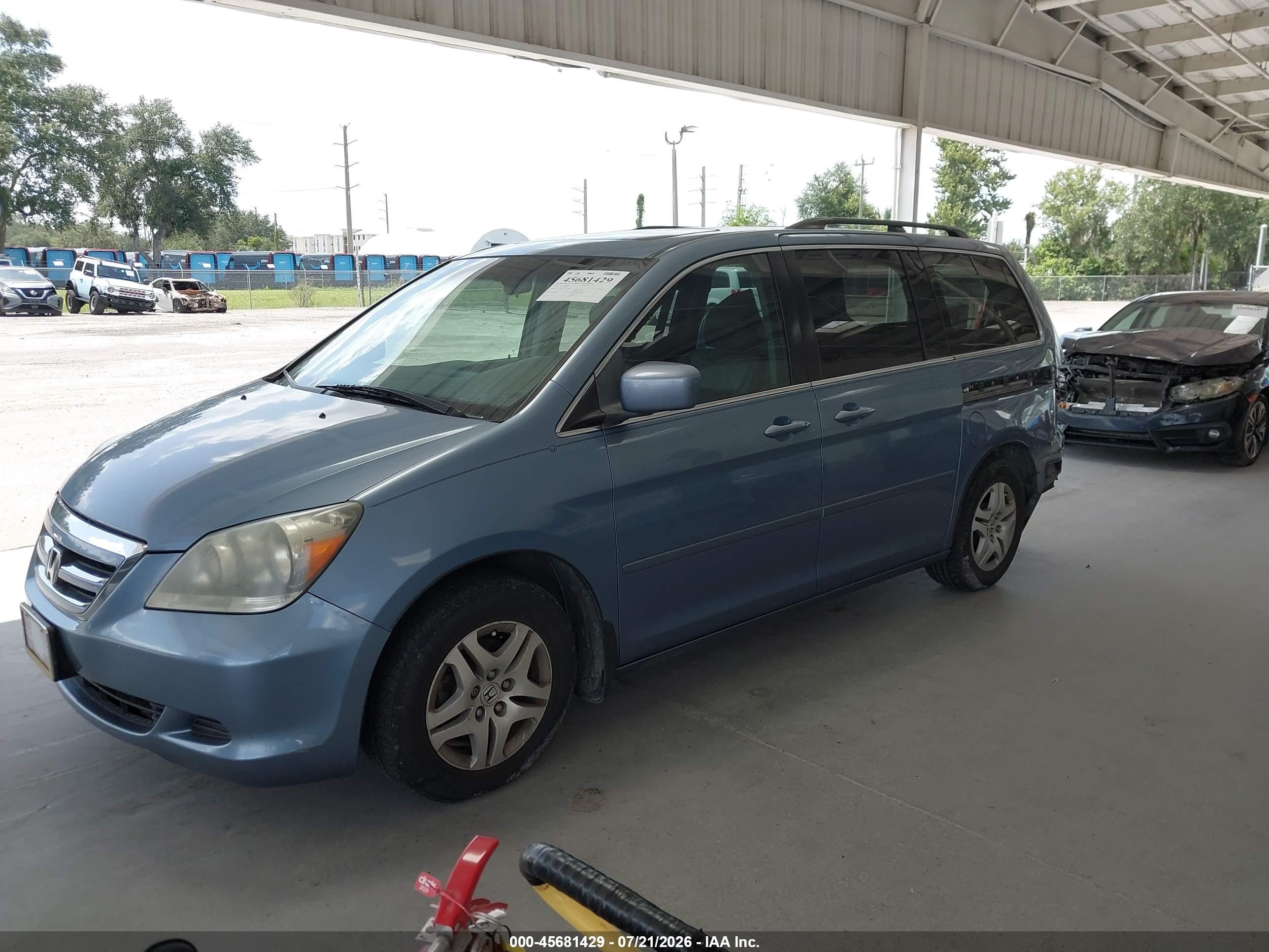 2007 Honda Odyssey Ex-l Light Blue vin: 5FNRL38637B113851
