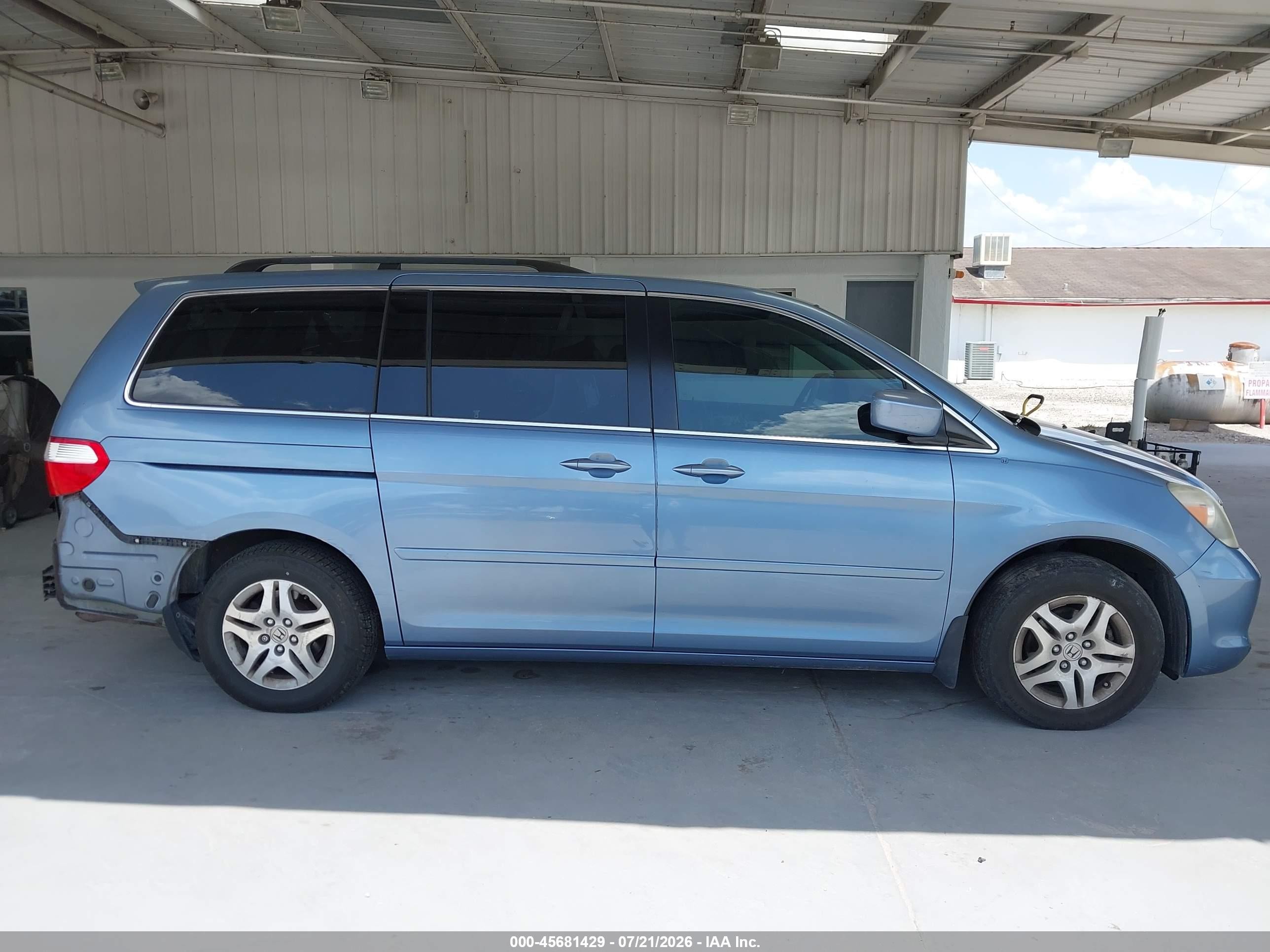 2007 Honda Odyssey Ex-l Light Blue vin: 5FNRL38637B113851