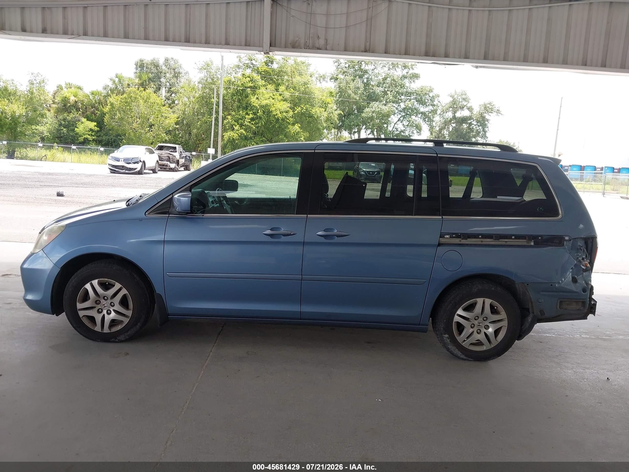 2007 Honda Odyssey Ex-l Light Blue vin: 5FNRL38637B113851
