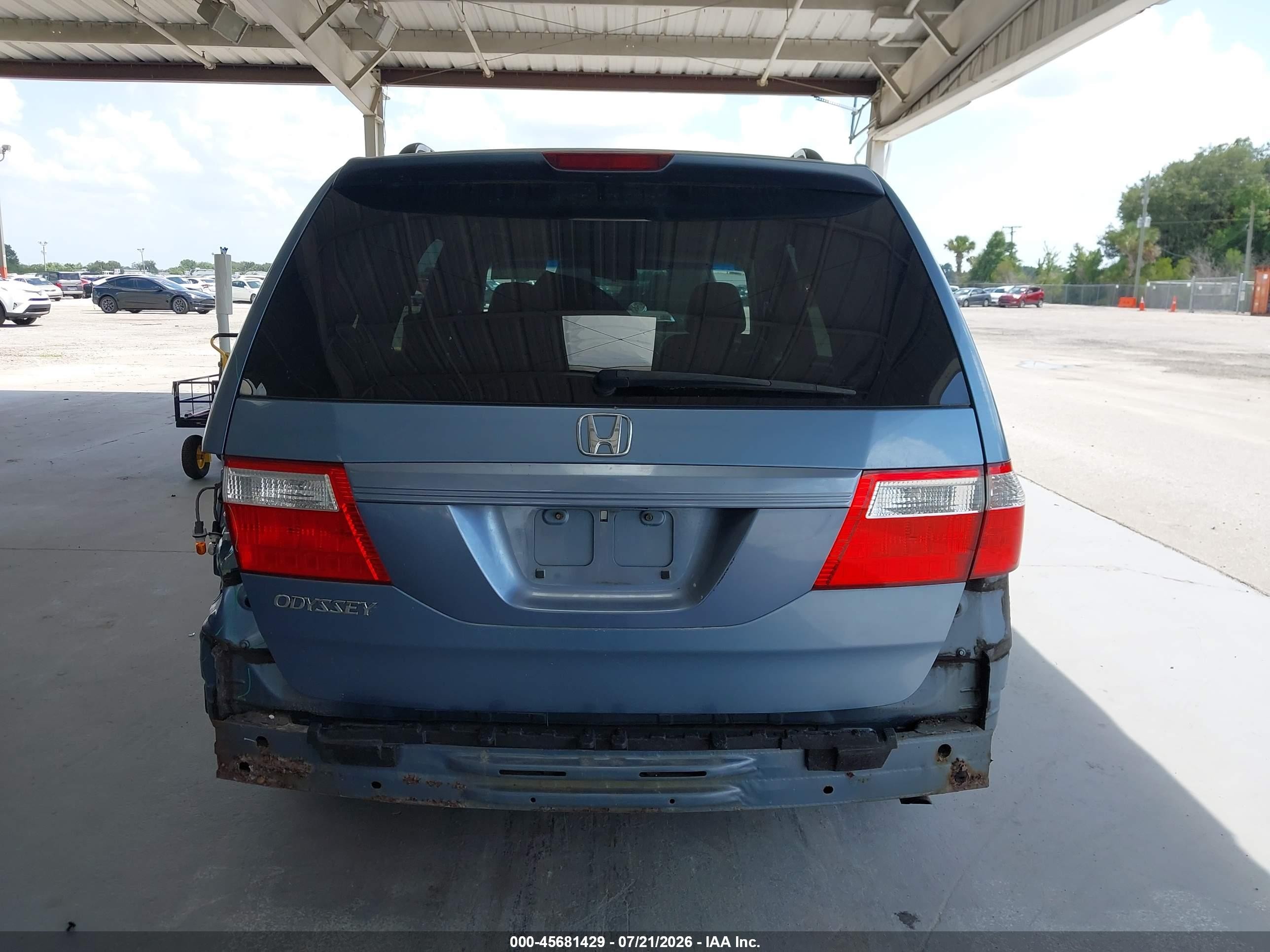 2007 Honda Odyssey Ex-l Light Blue vin: 5FNRL38637B113851