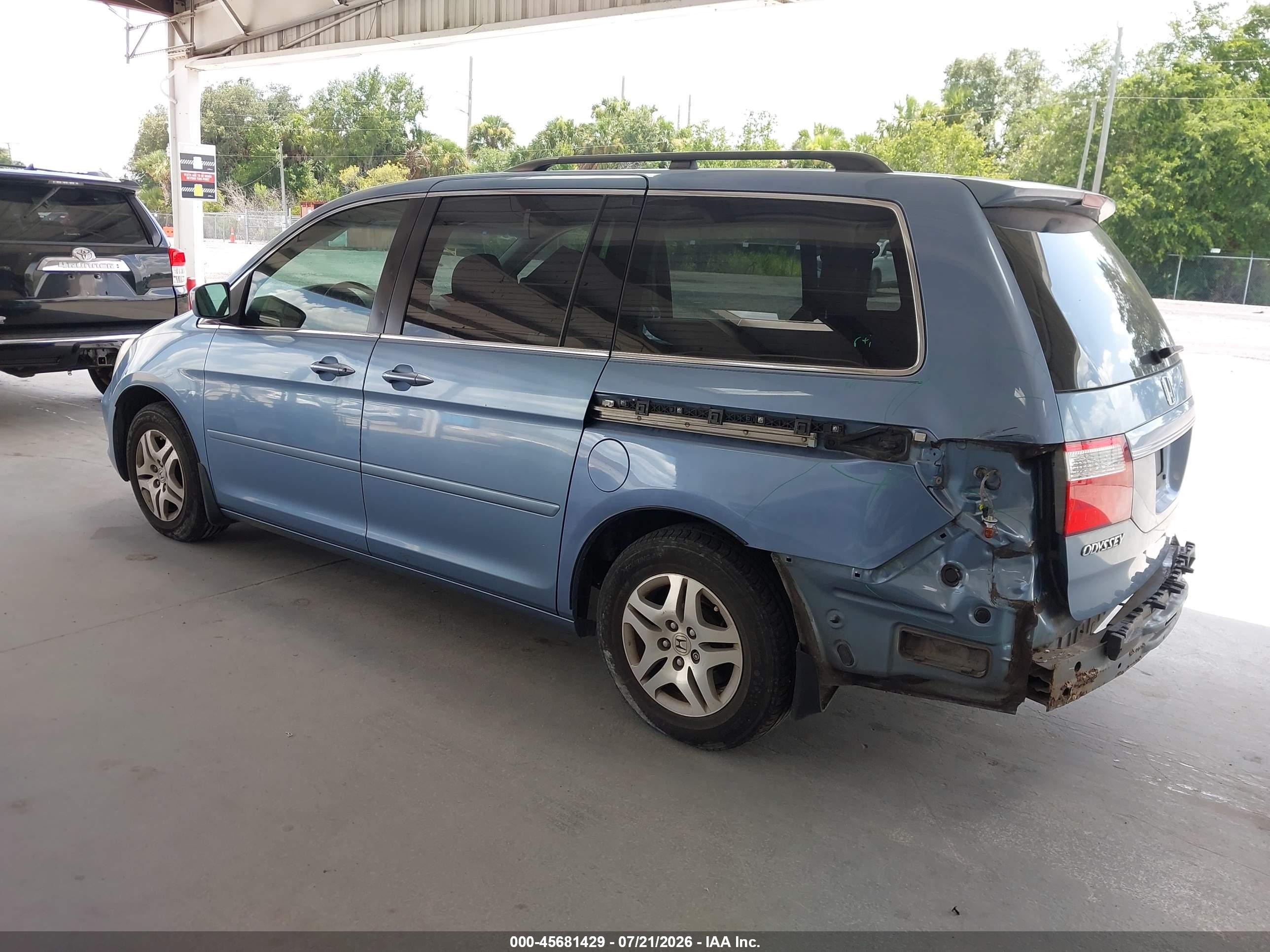 2007 Honda Odyssey Ex-l Light Blue vin: 5FNRL38637B113851