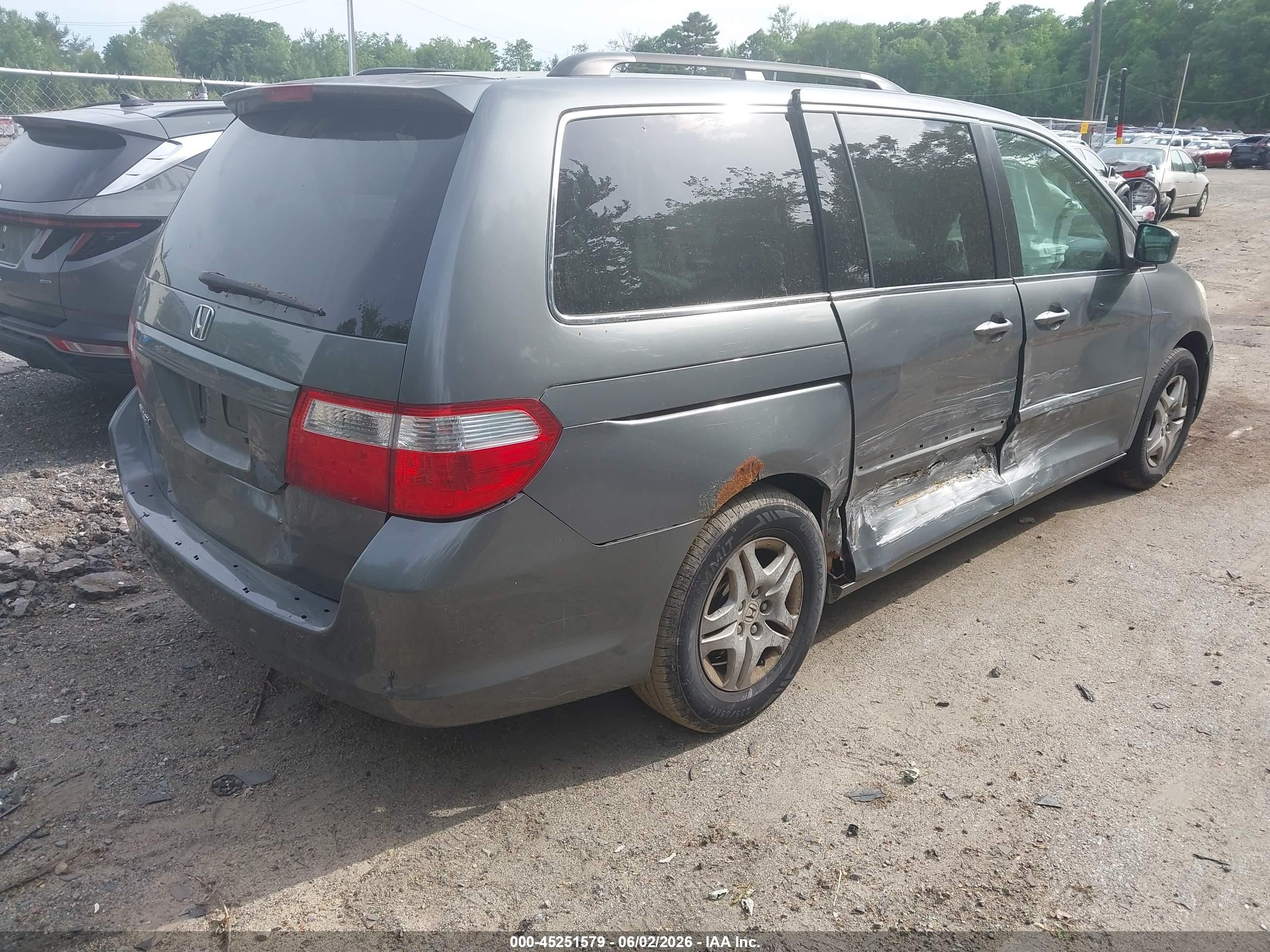 2007 Honda Odyssey Ex-l Gray vin: 5FNRL38637B440816