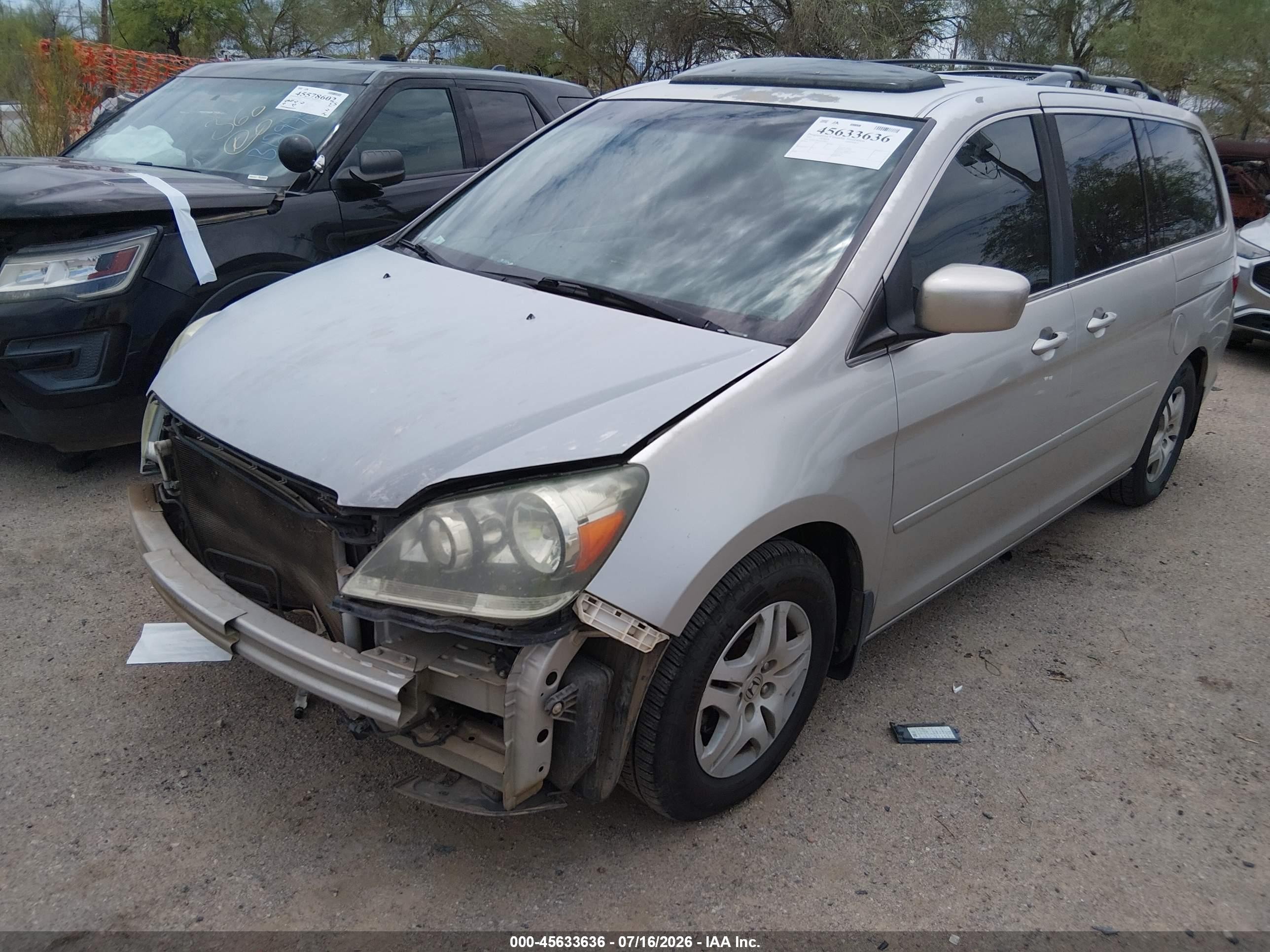 2007 Honda Odyssey Ex-l Серебряный vin: 5FNRL38637B458801