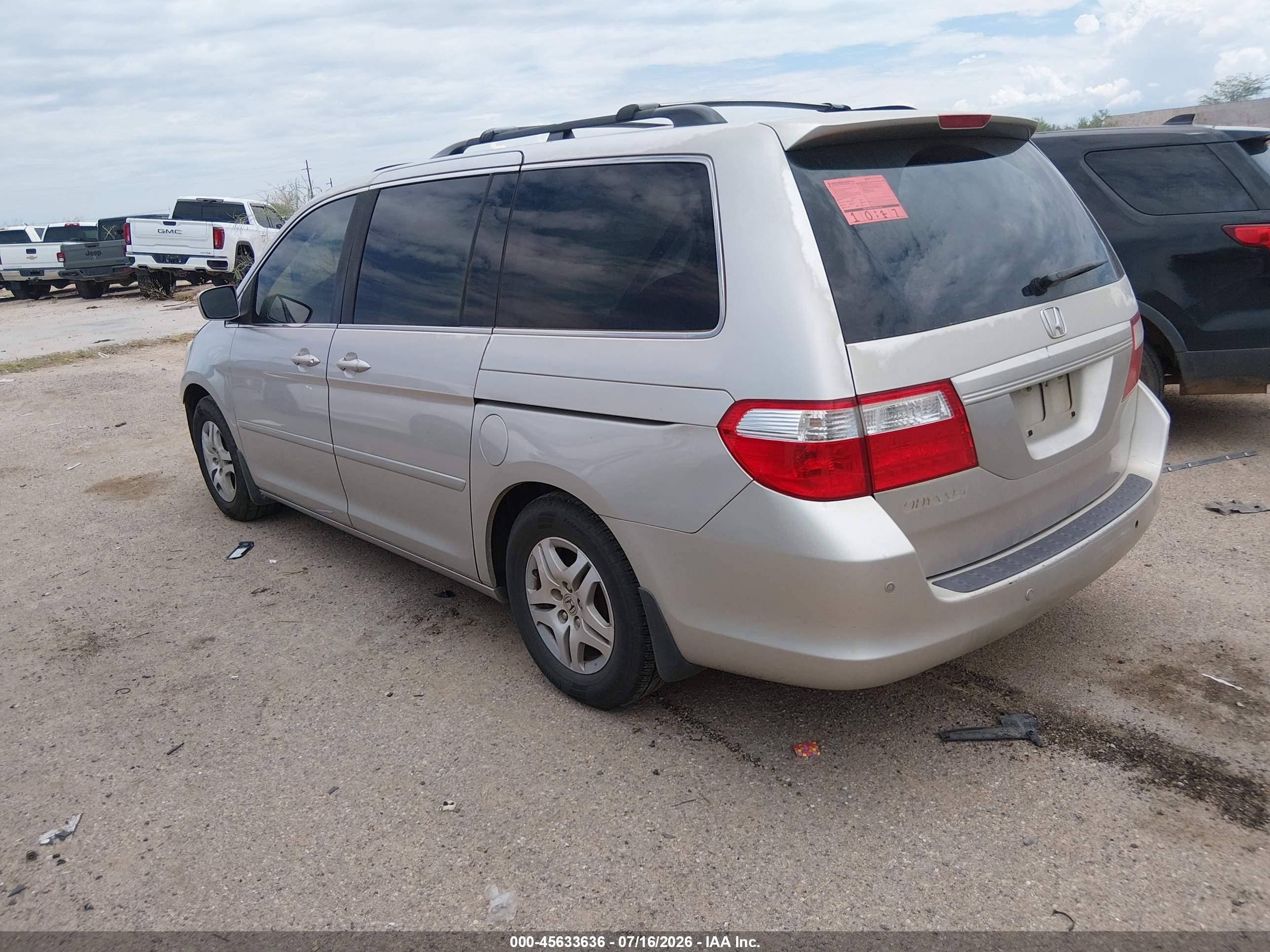 2007 Honda Odyssey Ex-l Серебряный vin: 5FNRL38637B458801