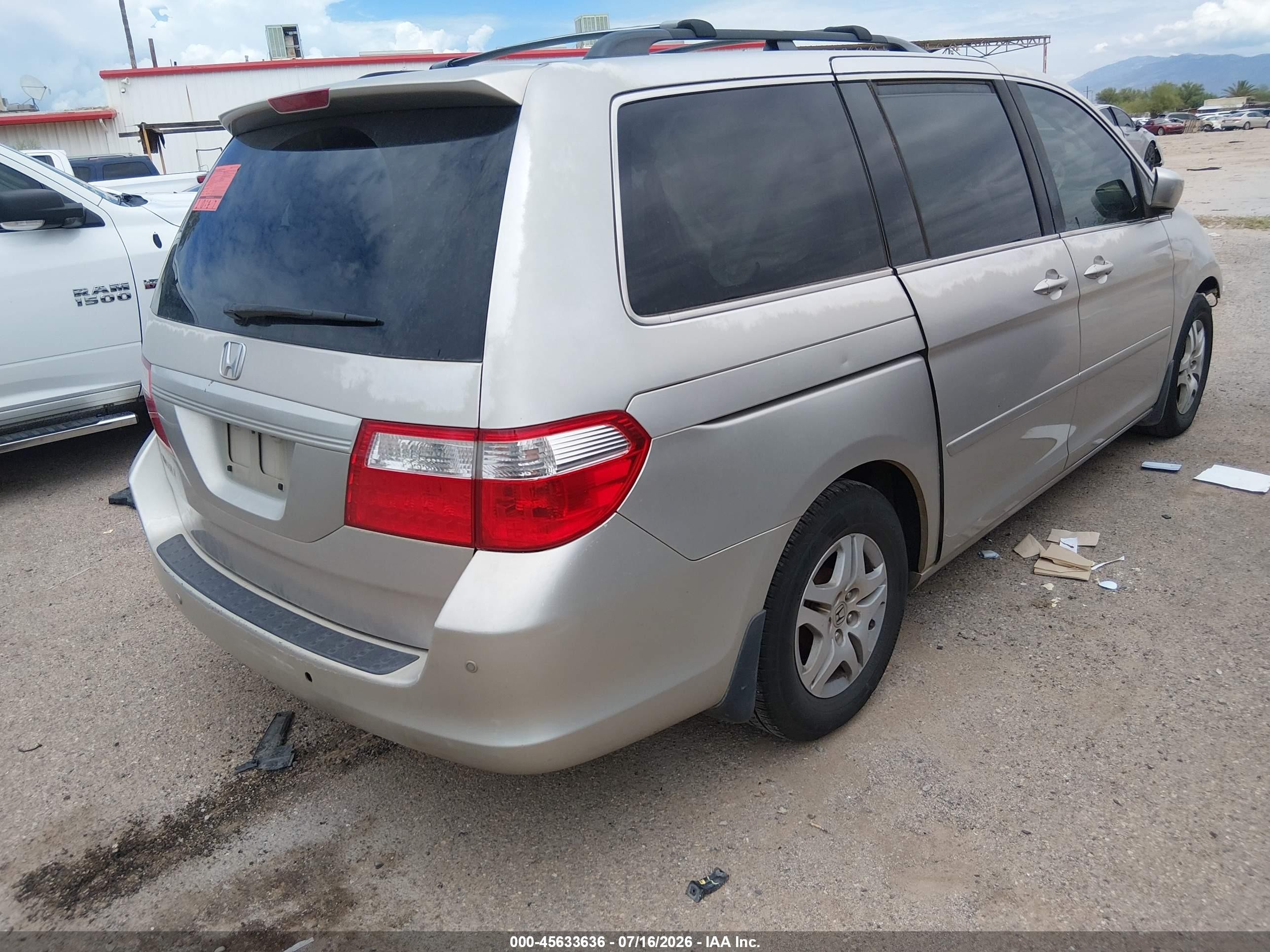 2007 Honda Odyssey Ex-l Серебряный vin: 5FNRL38637B458801