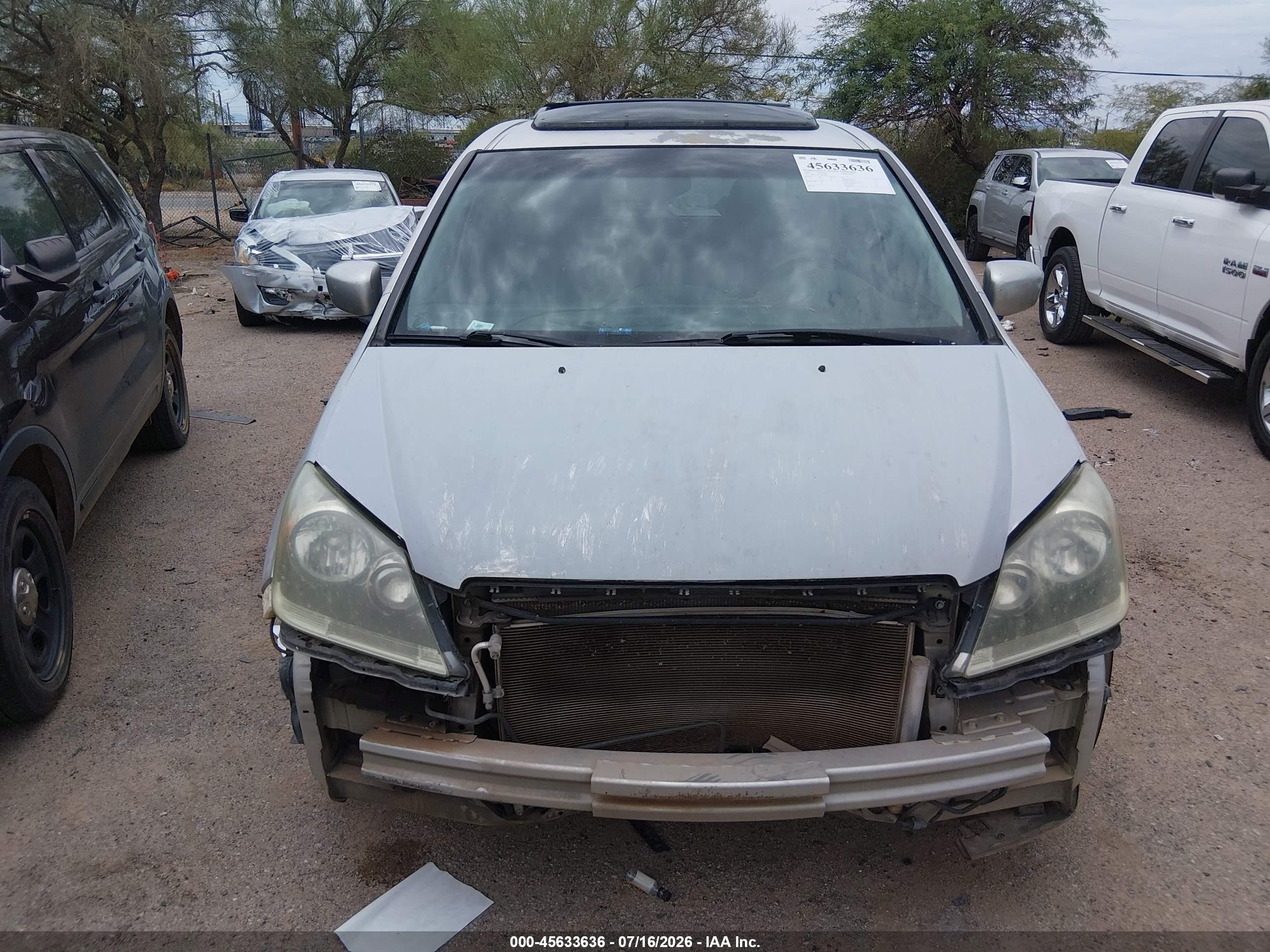 2007 Honda Odyssey Ex-l Серебряный vin: 5FNRL38637B458801