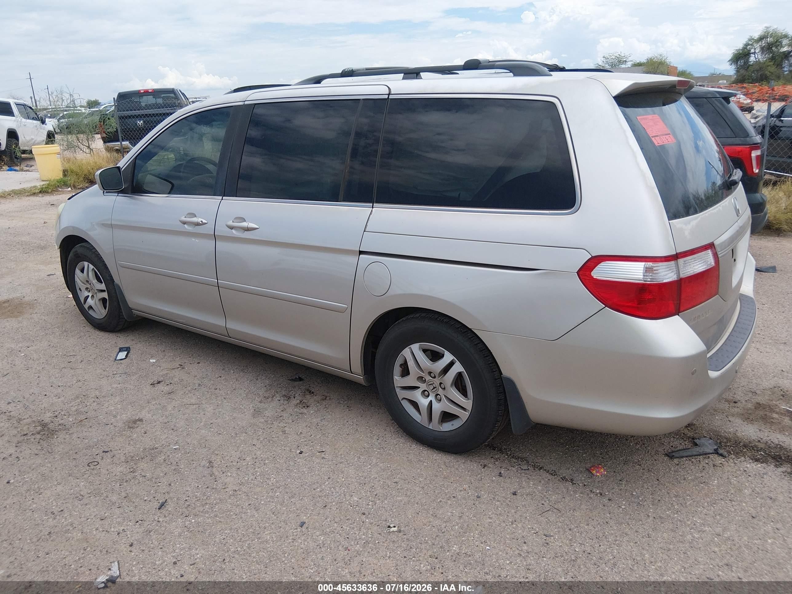 2007 Honda Odyssey Ex-l Серебряный vin: 5FNRL38637B458801