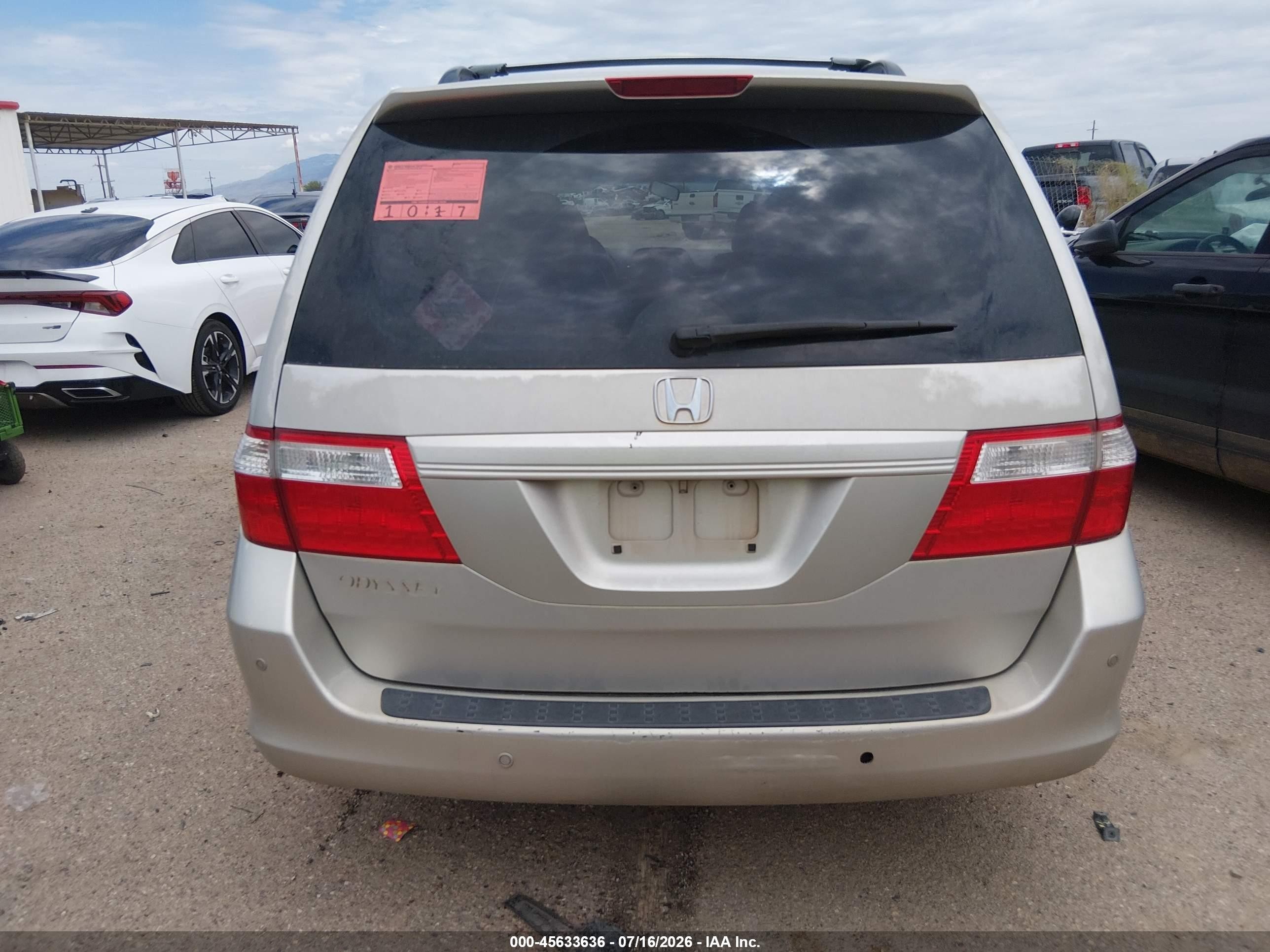 2007 Honda Odyssey Ex-l Серебряный vin: 5FNRL38637B458801