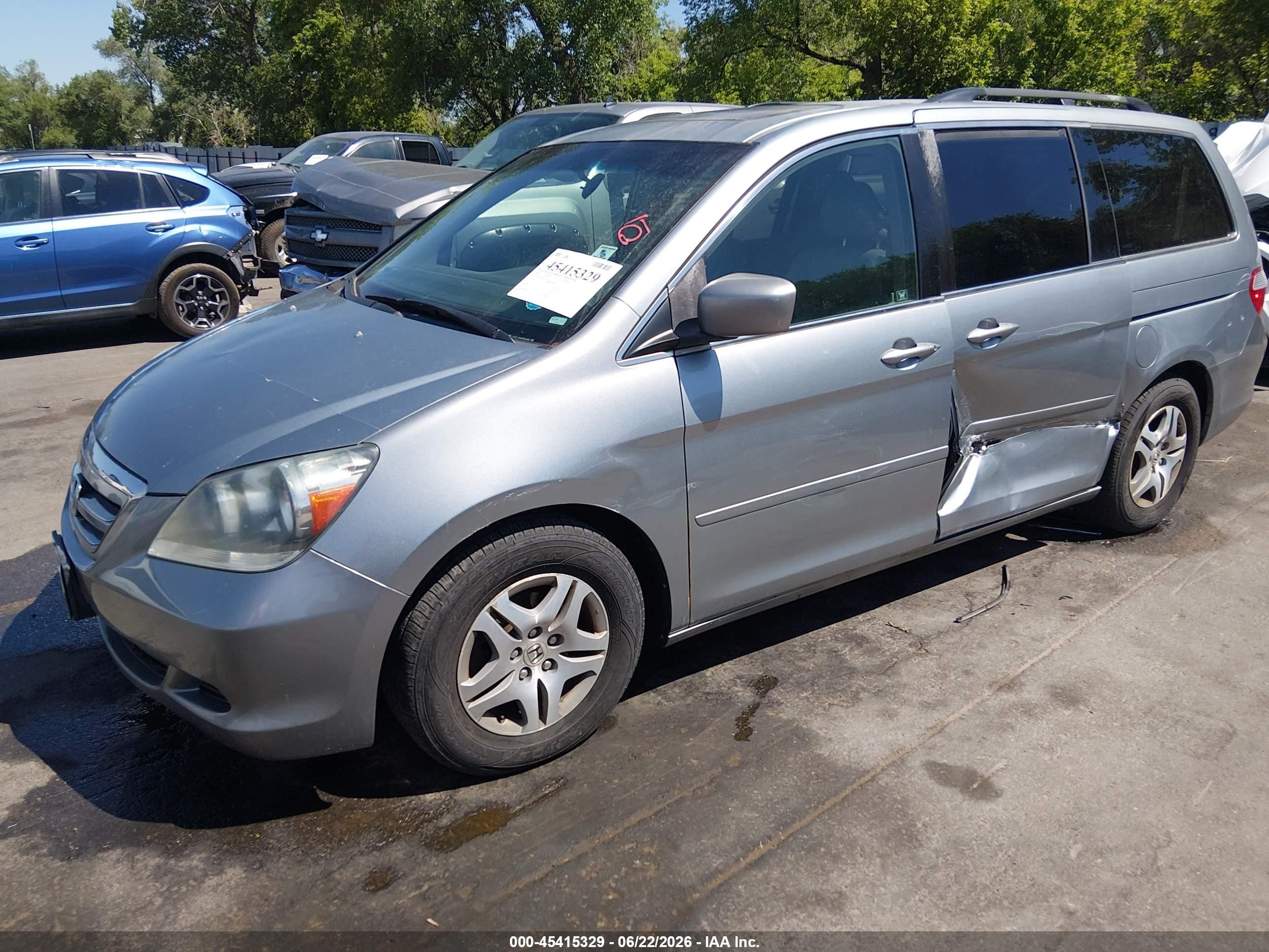2006 Honda Odyssey Ex-l Blue vin: 5FNRL38646B055442