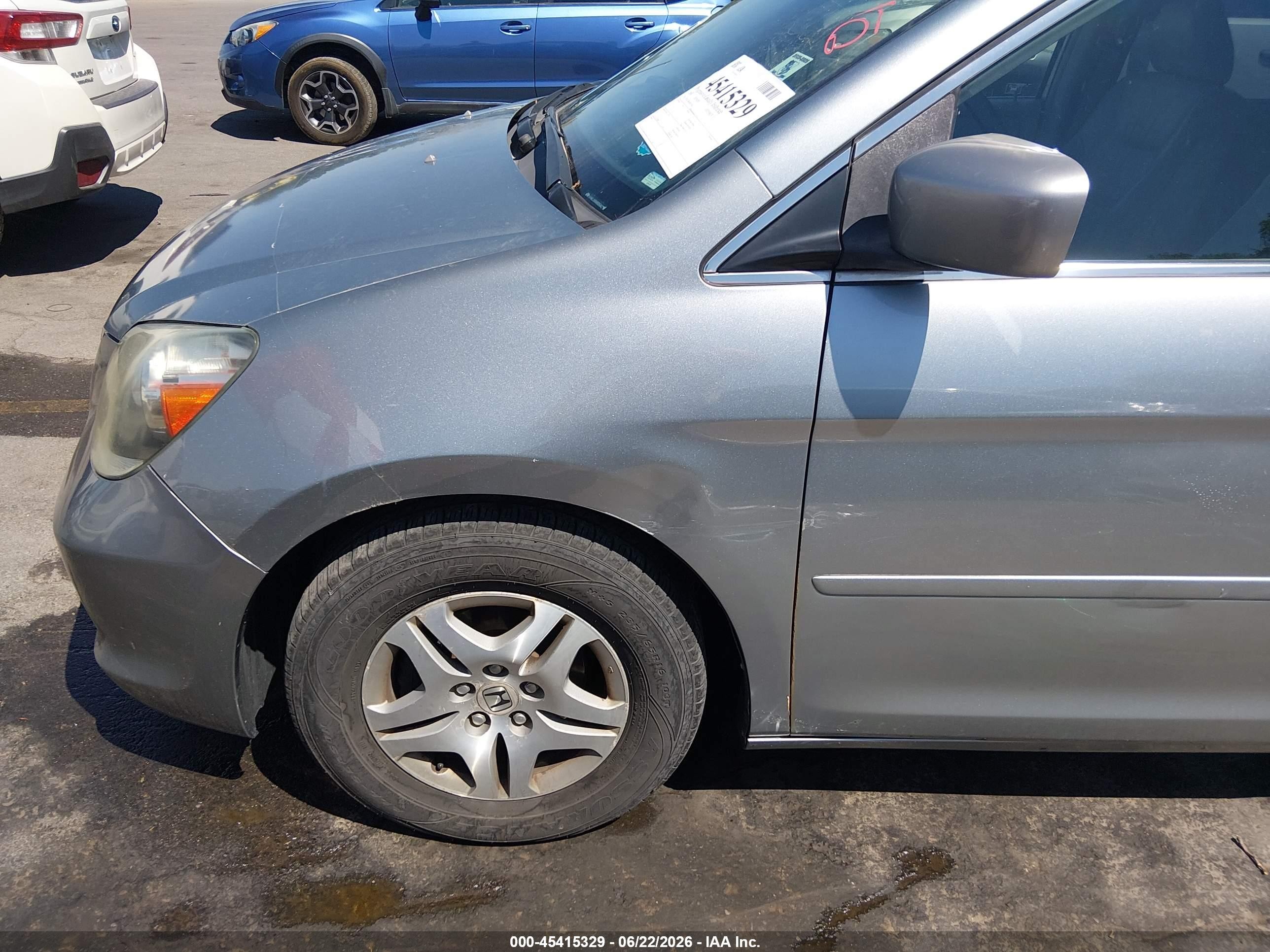 2006 Honda Odyssey Ex-l Blue vin: 5FNRL38646B055442