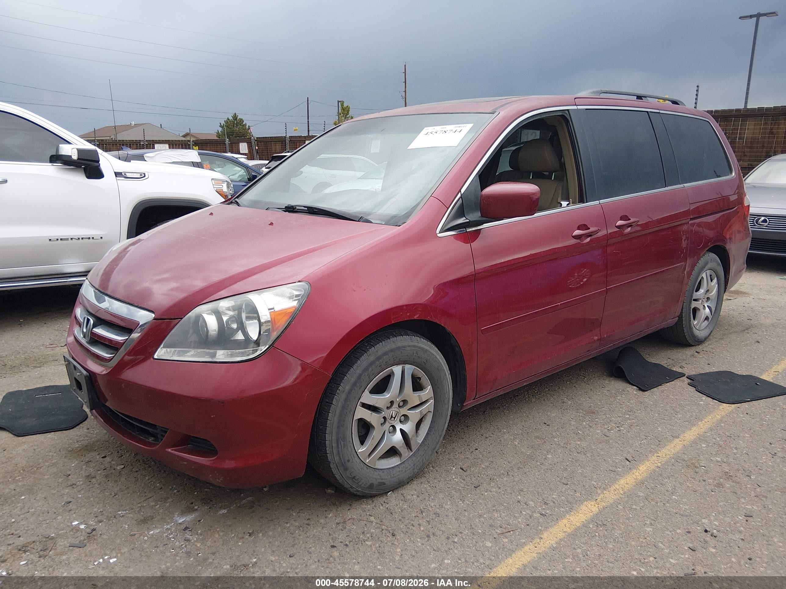 2006 Honda Odyssey Ex-l Red vin: 5FNRL38646B410089