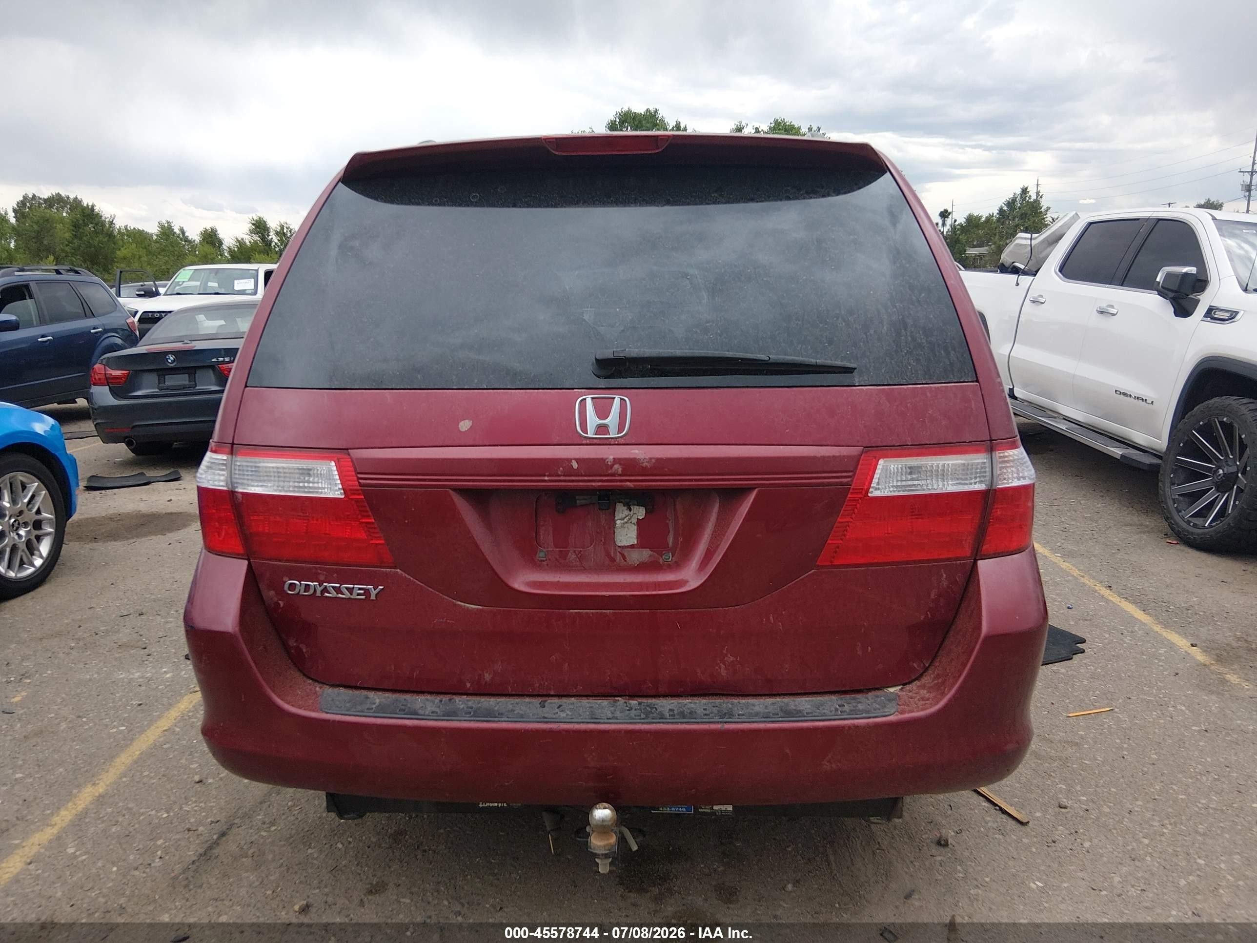 2006 Honda Odyssey Ex-l Red vin: 5FNRL38646B410089