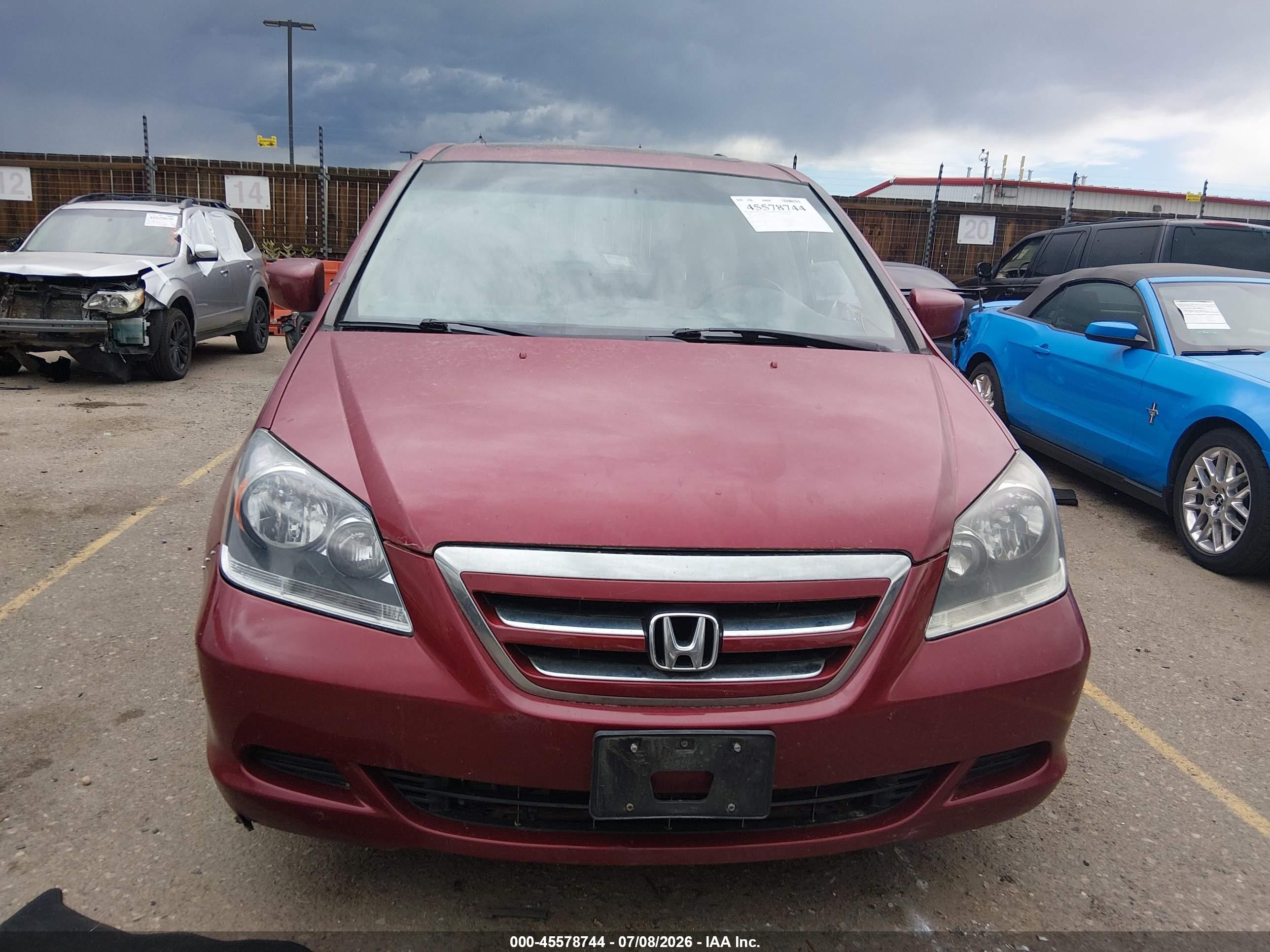 2006 Honda Odyssey Ex-l Red vin: 5FNRL38646B410089