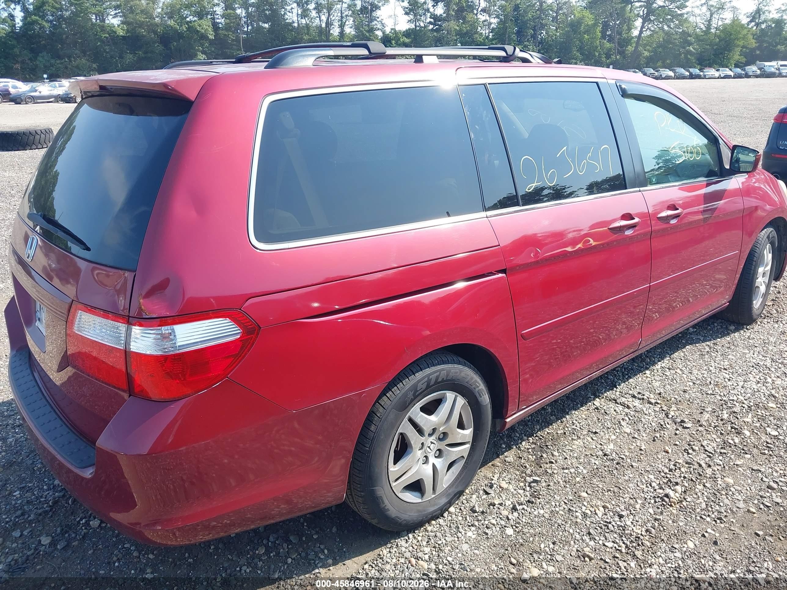 2006 Honda Odyssey Ex-l Red vin: 5FNRL38646B410092
