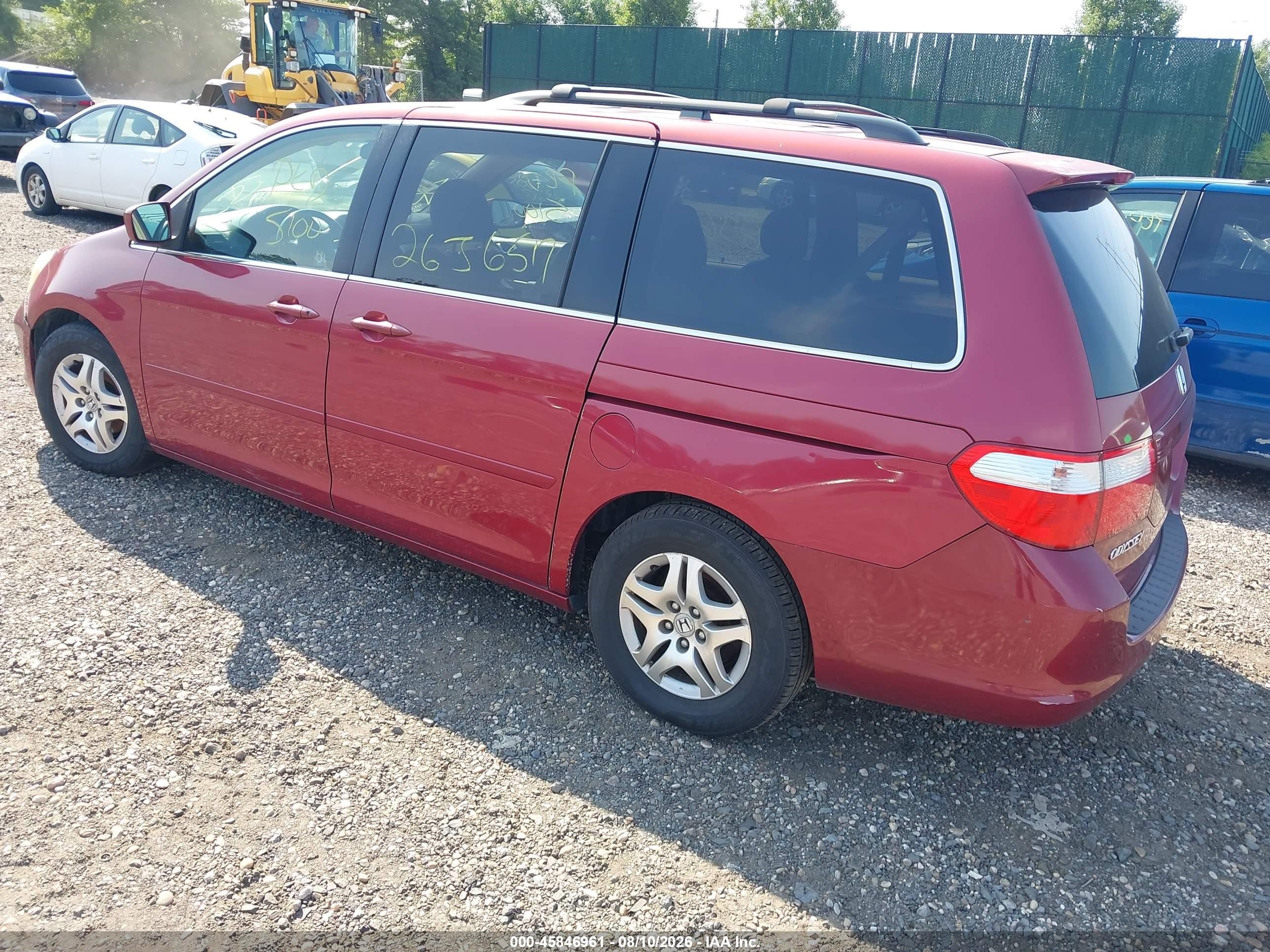 2006 Honda Odyssey Ex-l Red vin: 5FNRL38646B410092