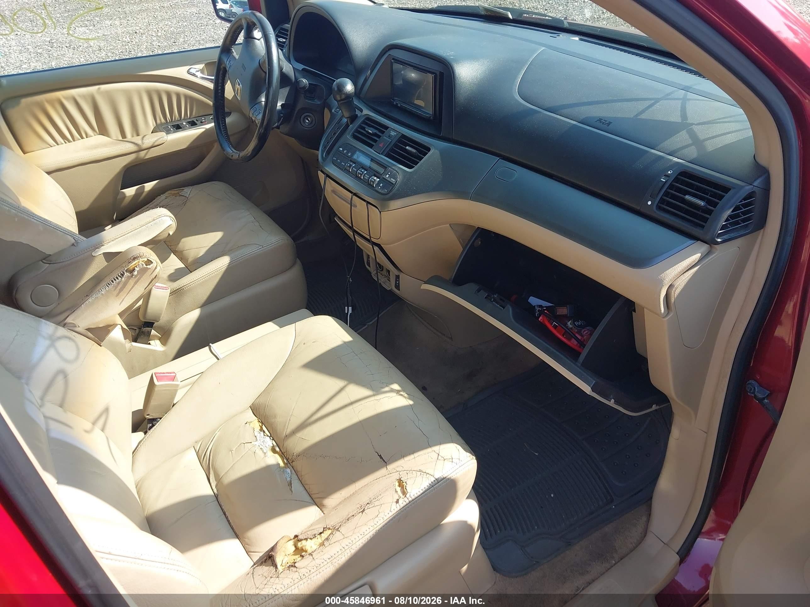 2006 Honda Odyssey Ex-l Red vin: 5FNRL38646B410092