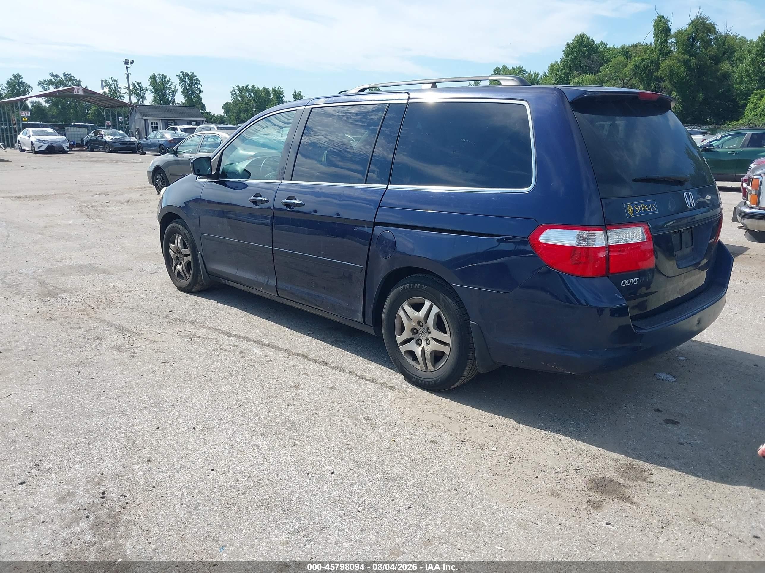 2007 Honda Odyssey Ex-l Dark Blue vin: 5FNRL38647B000958