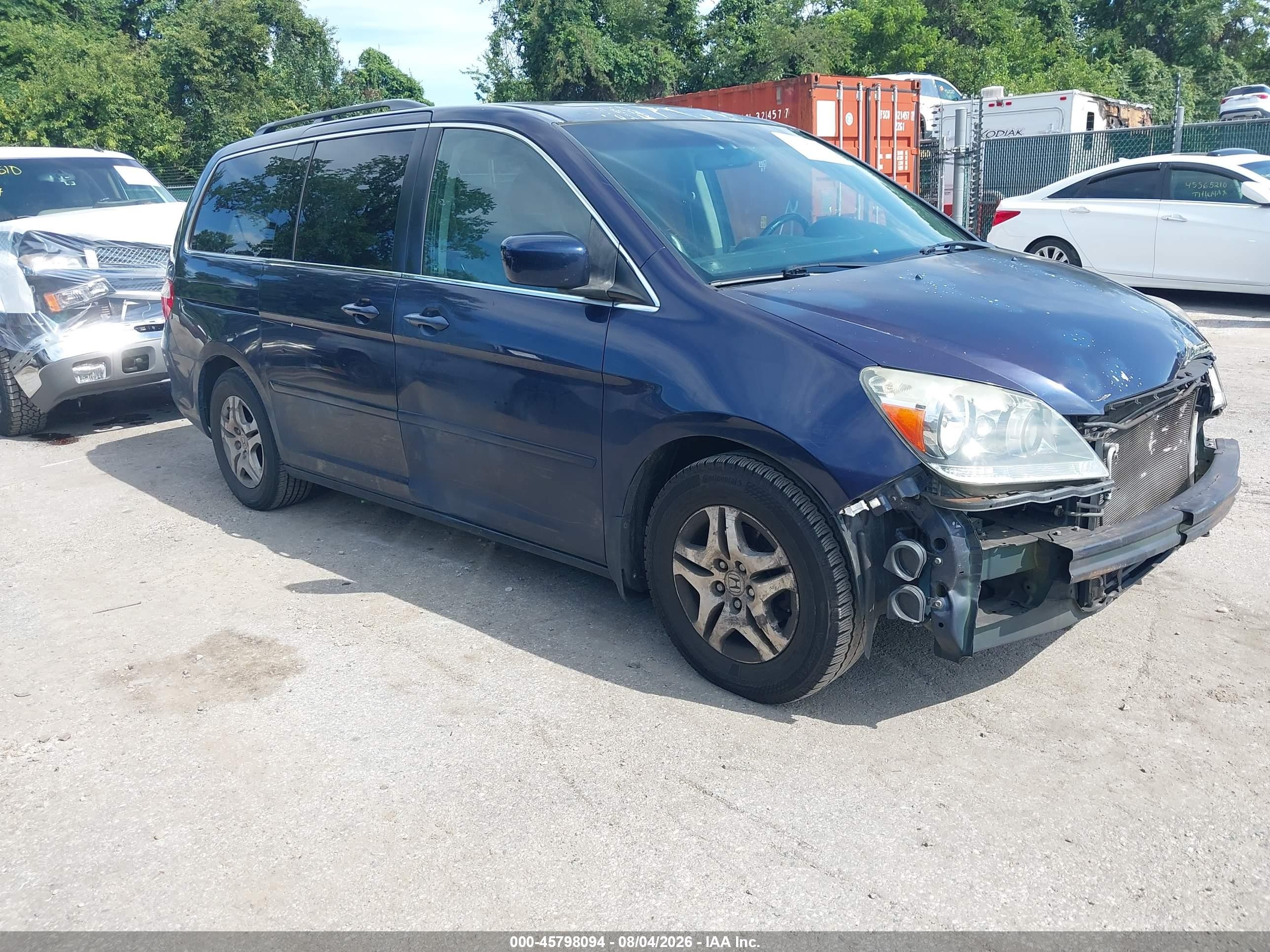 2007 Honda Odyssey Ex-l Dark Blue vin: 5FNRL38647B000958