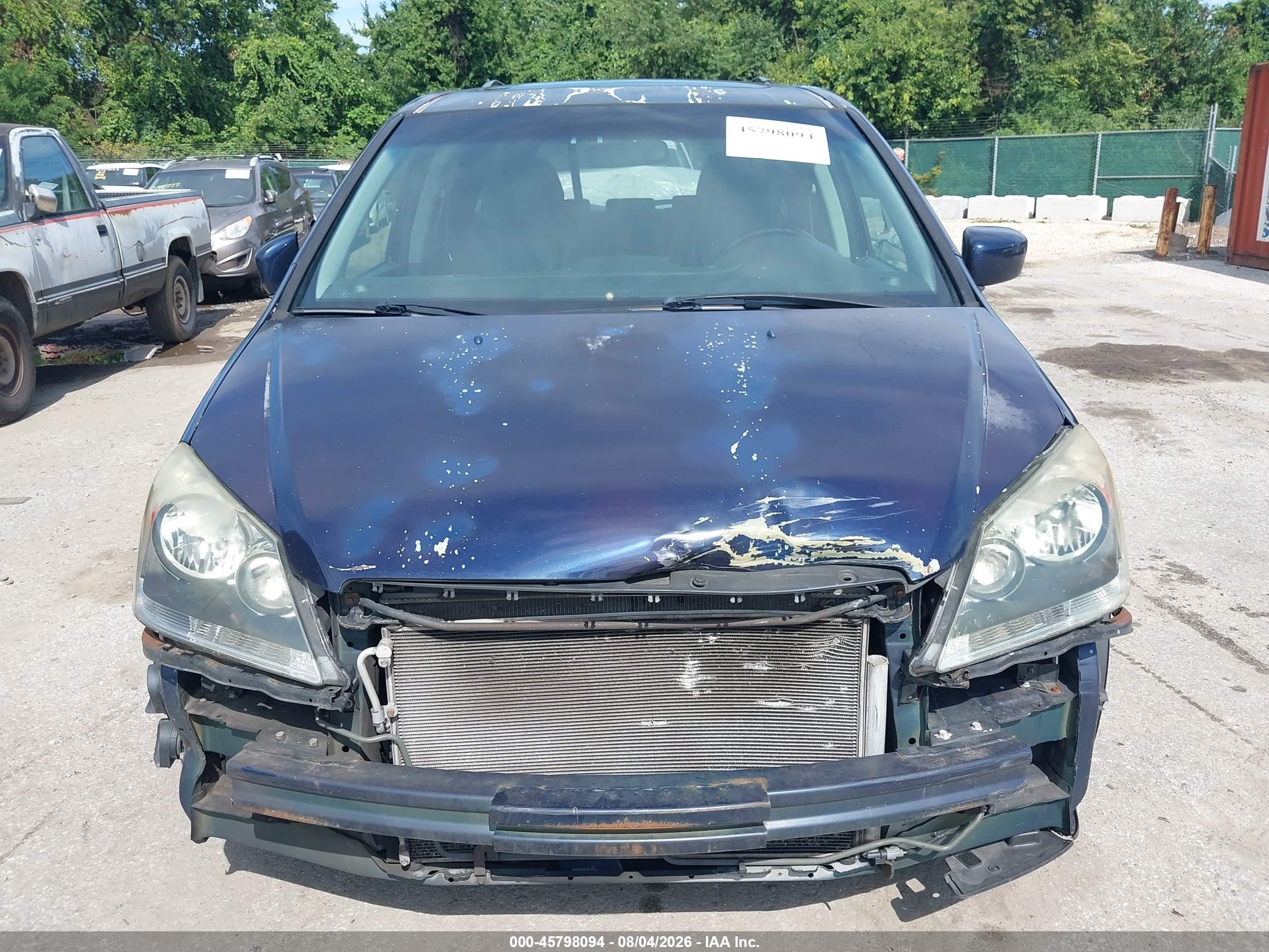 2007 Honda Odyssey Ex-l Dark Blue vin: 5FNRL38647B000958