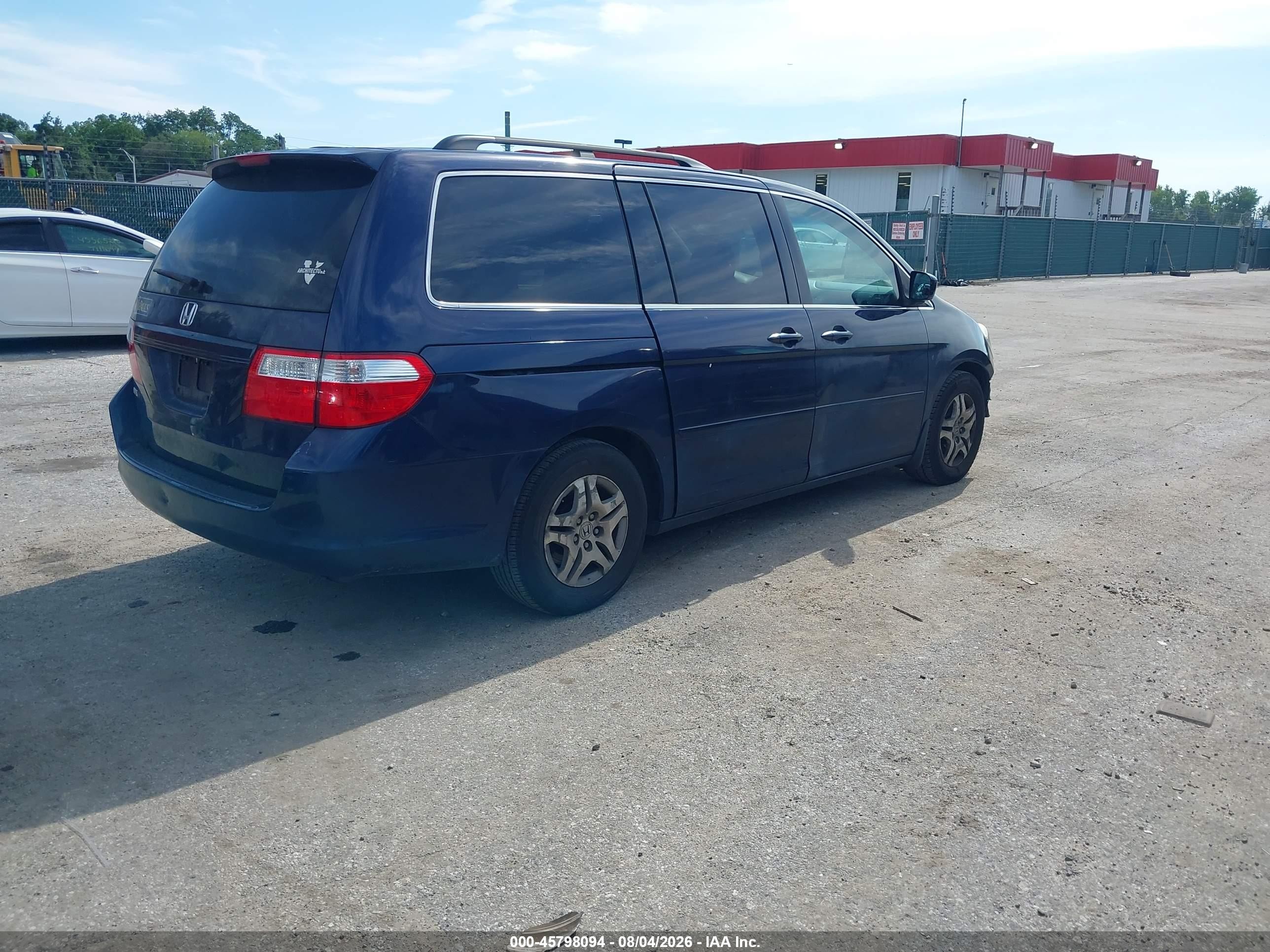 2007 Honda Odyssey Ex-l Dark Blue vin: 5FNRL38647B000958