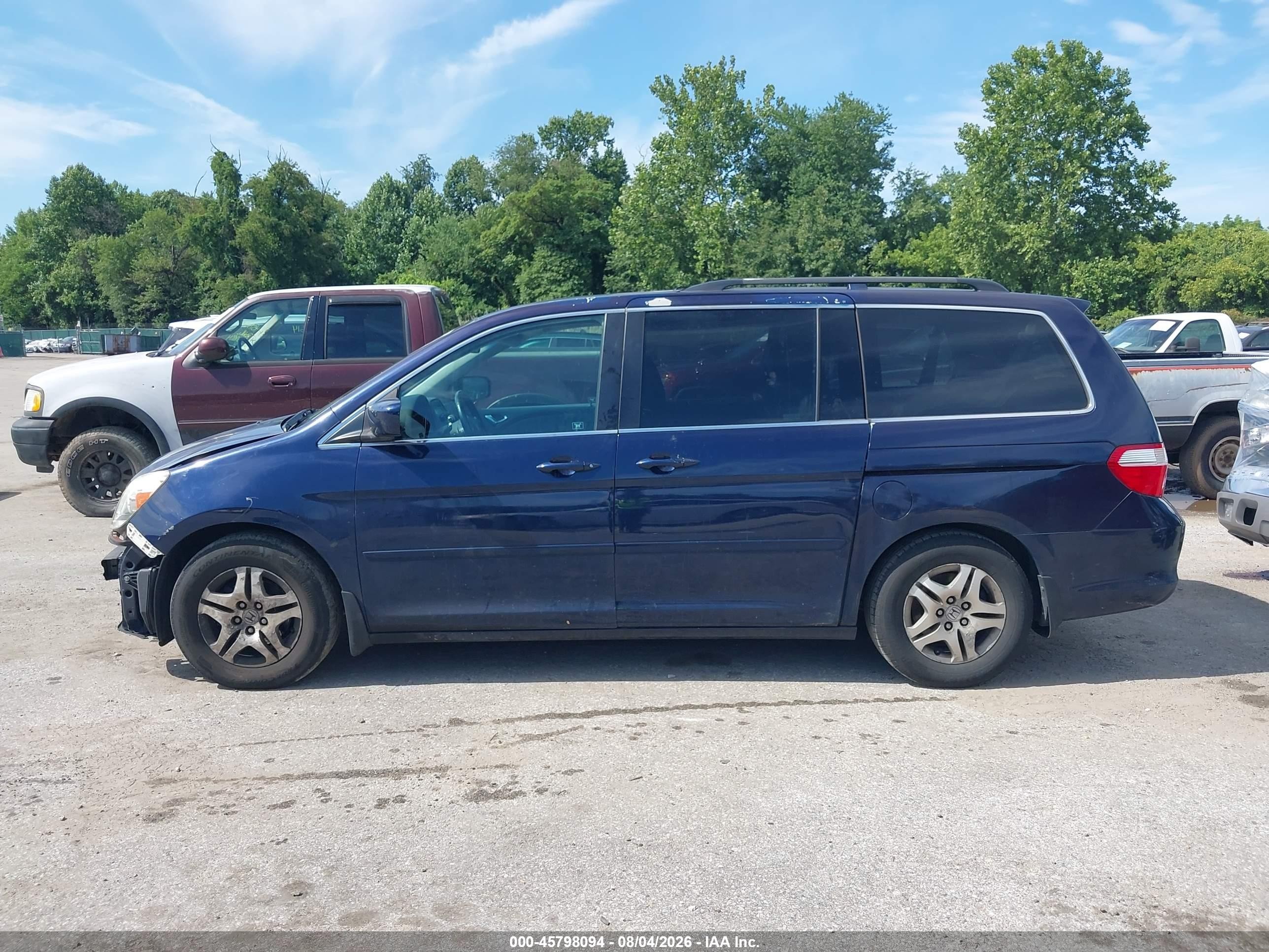 2007 Honda Odyssey Ex-l Dark Blue vin: 5FNRL38647B000958