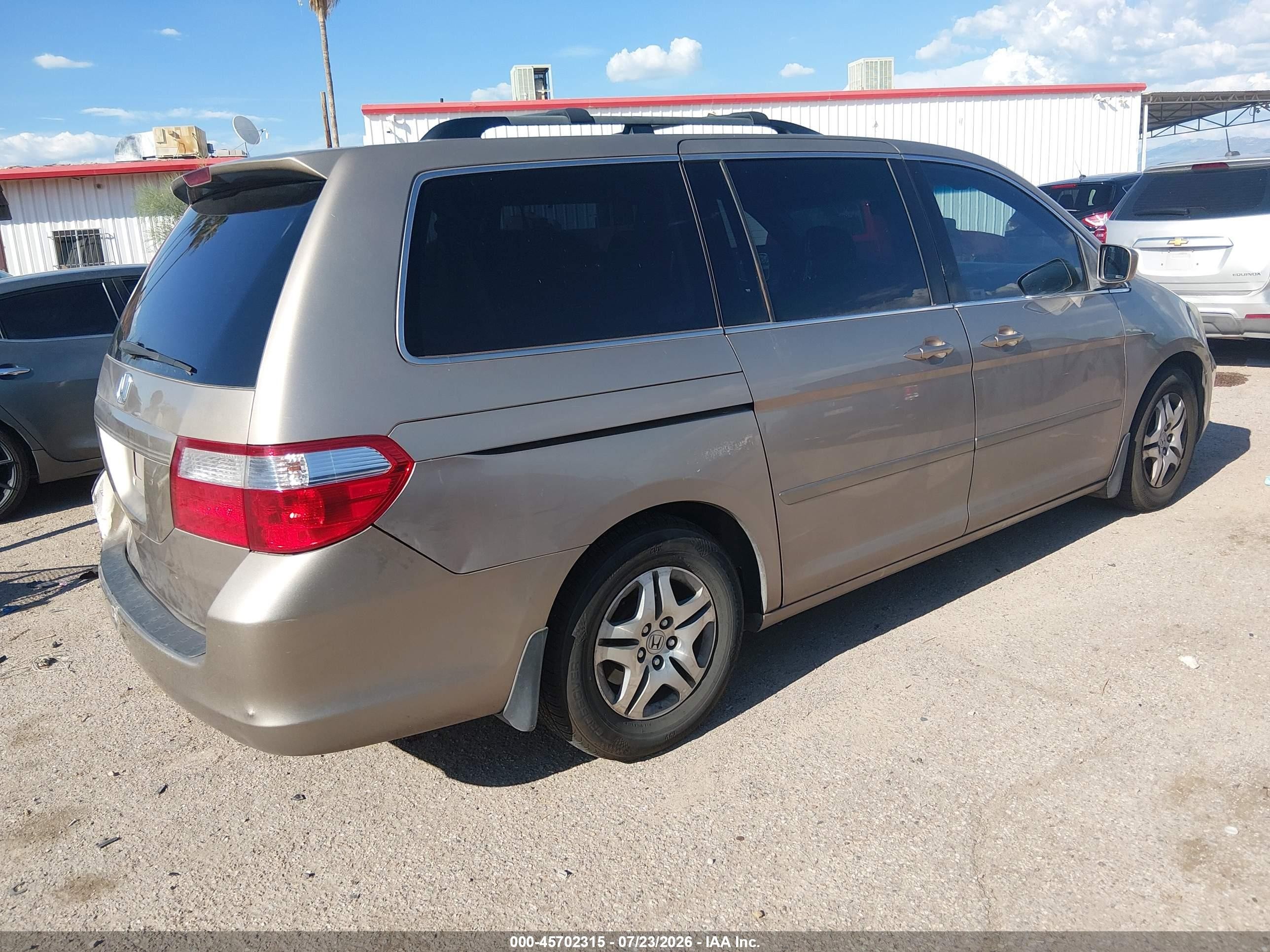 2007 Honda Odyssey Ex-l Gold vin: 5FNRL38647B423149
