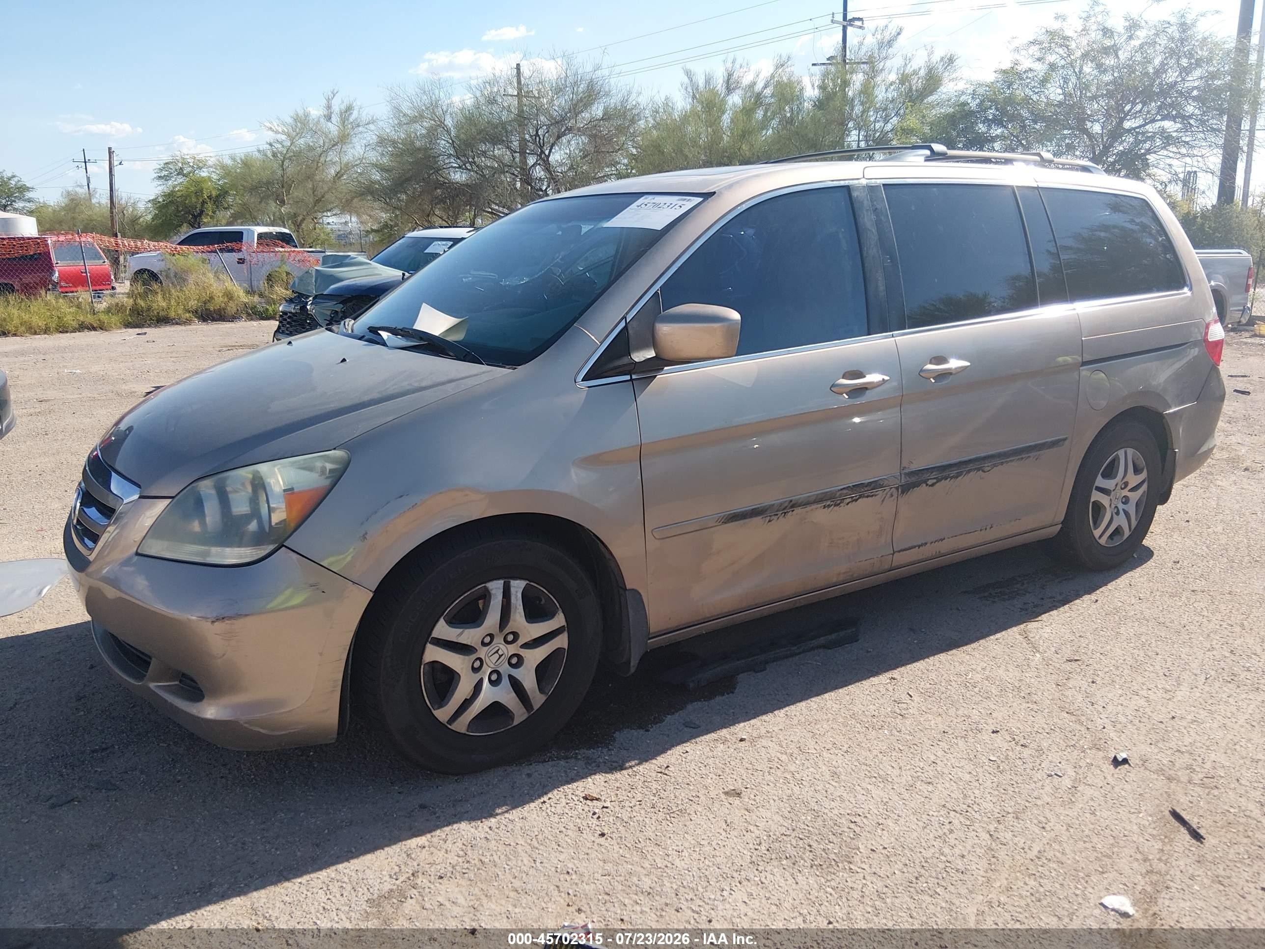 2007 Honda Odyssey Ex-l Gold vin: 5FNRL38647B423149