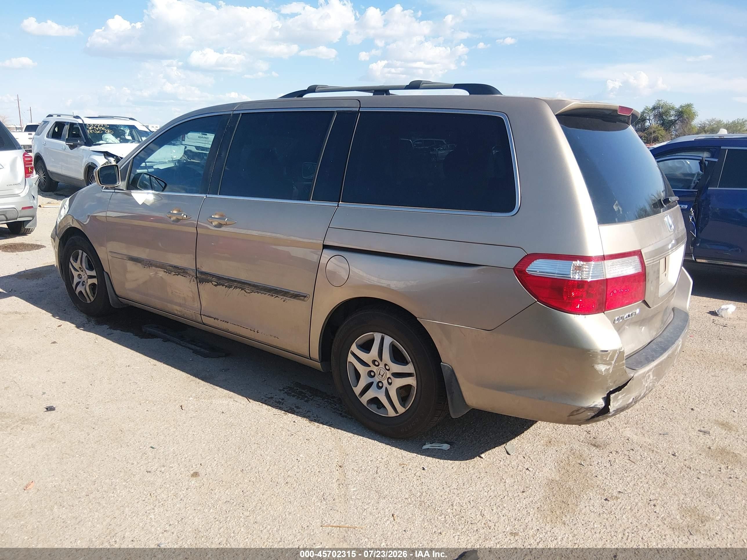 2007 Honda Odyssey Ex-l Gold vin: 5FNRL38647B423149