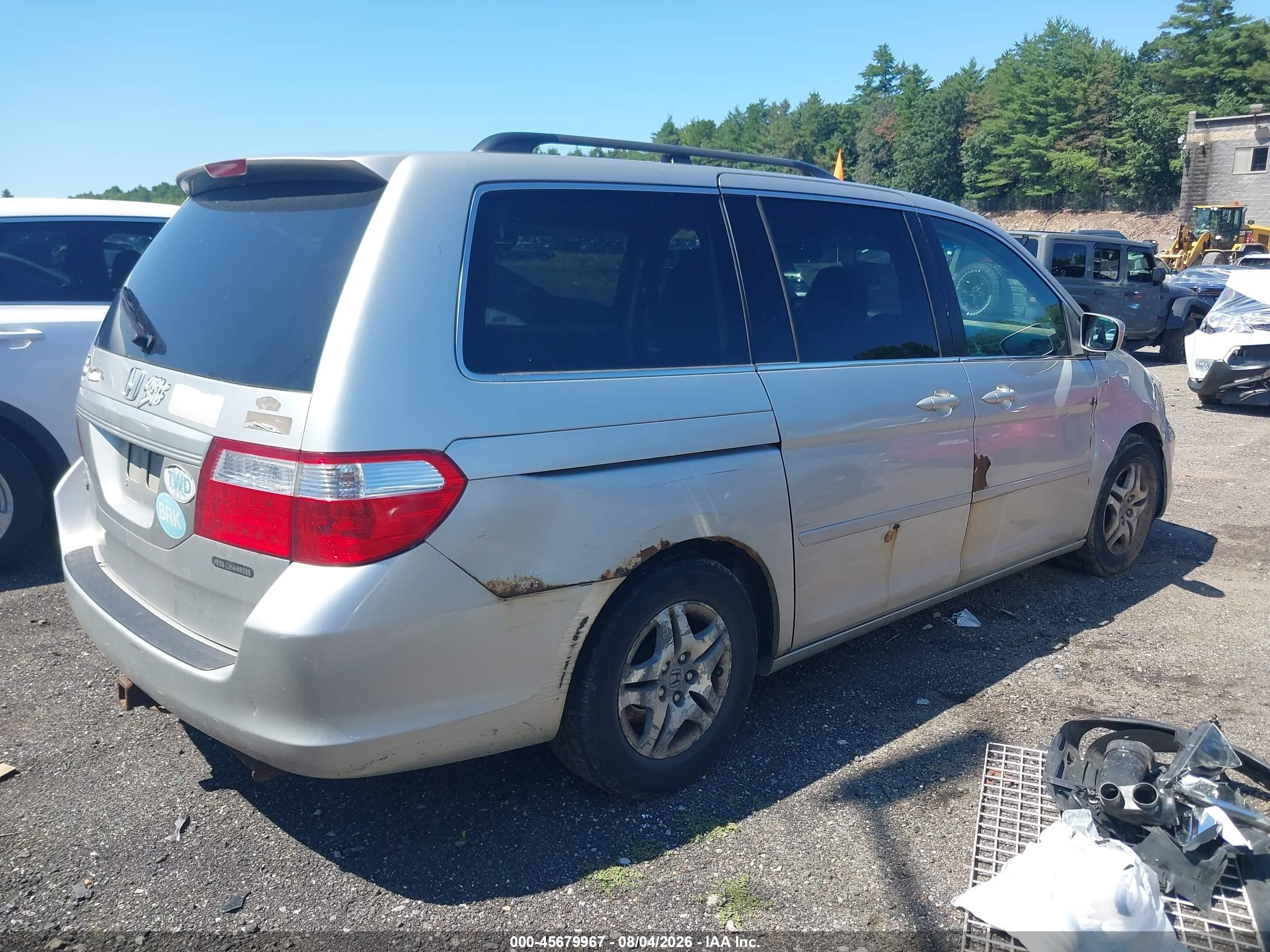 2007 Honda Odyssey Ex-l Silver vin: 5FNRL38647B437004