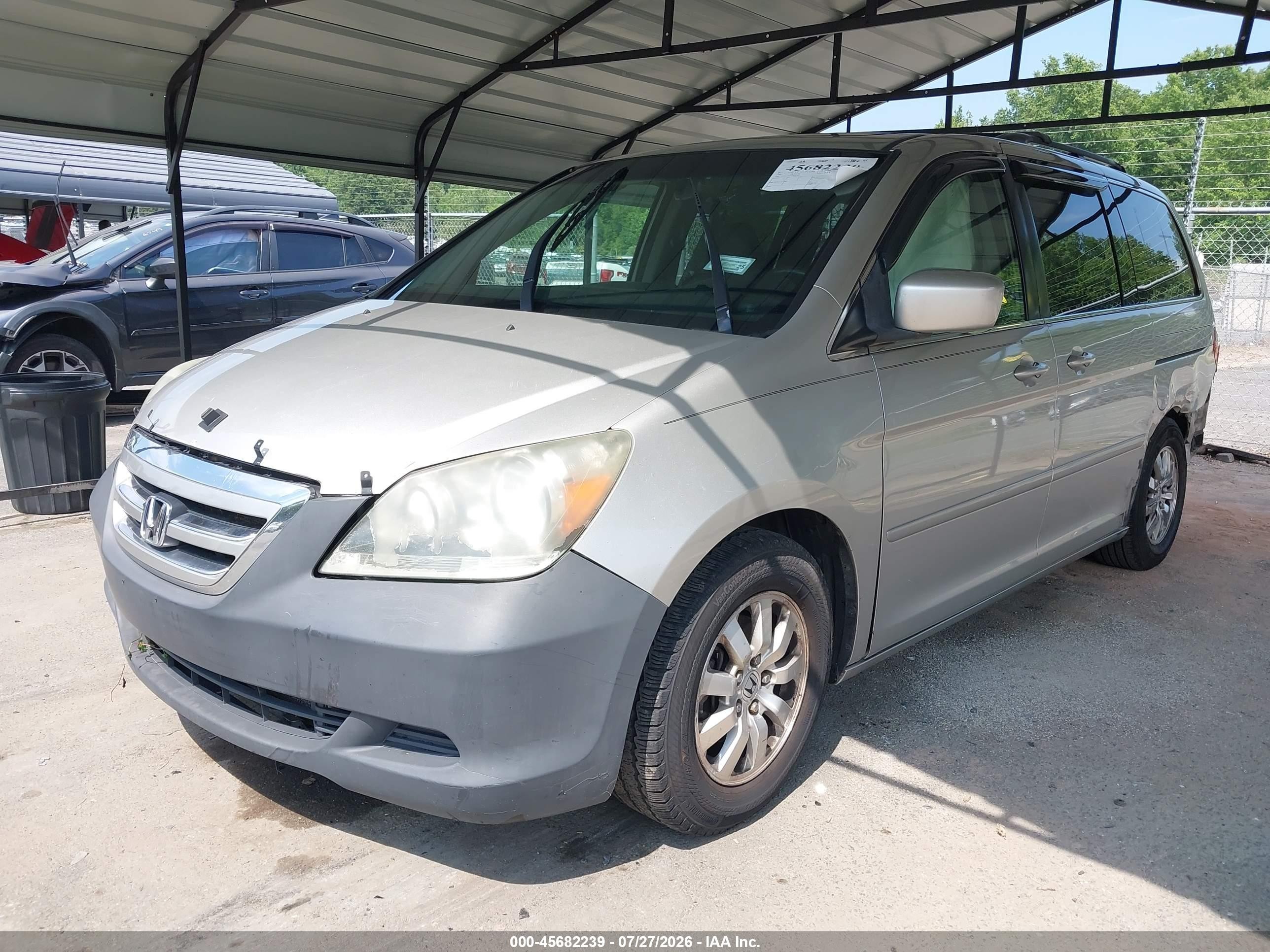 2007 Honda Odyssey Ex-l Silver vin: 5FNRL38647B456958