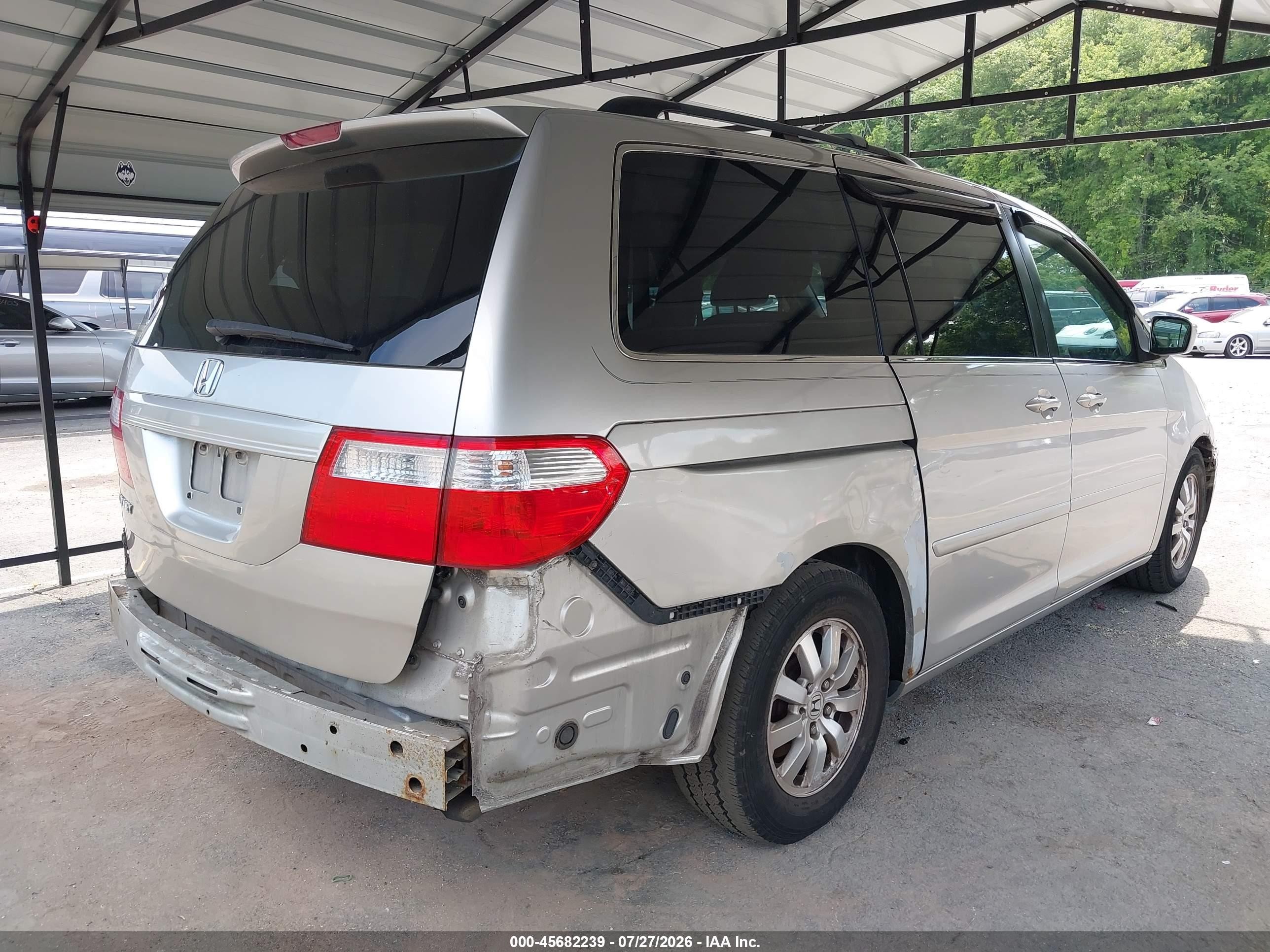 2007 Honda Odyssey Ex-l Silver vin: 5FNRL38647B456958